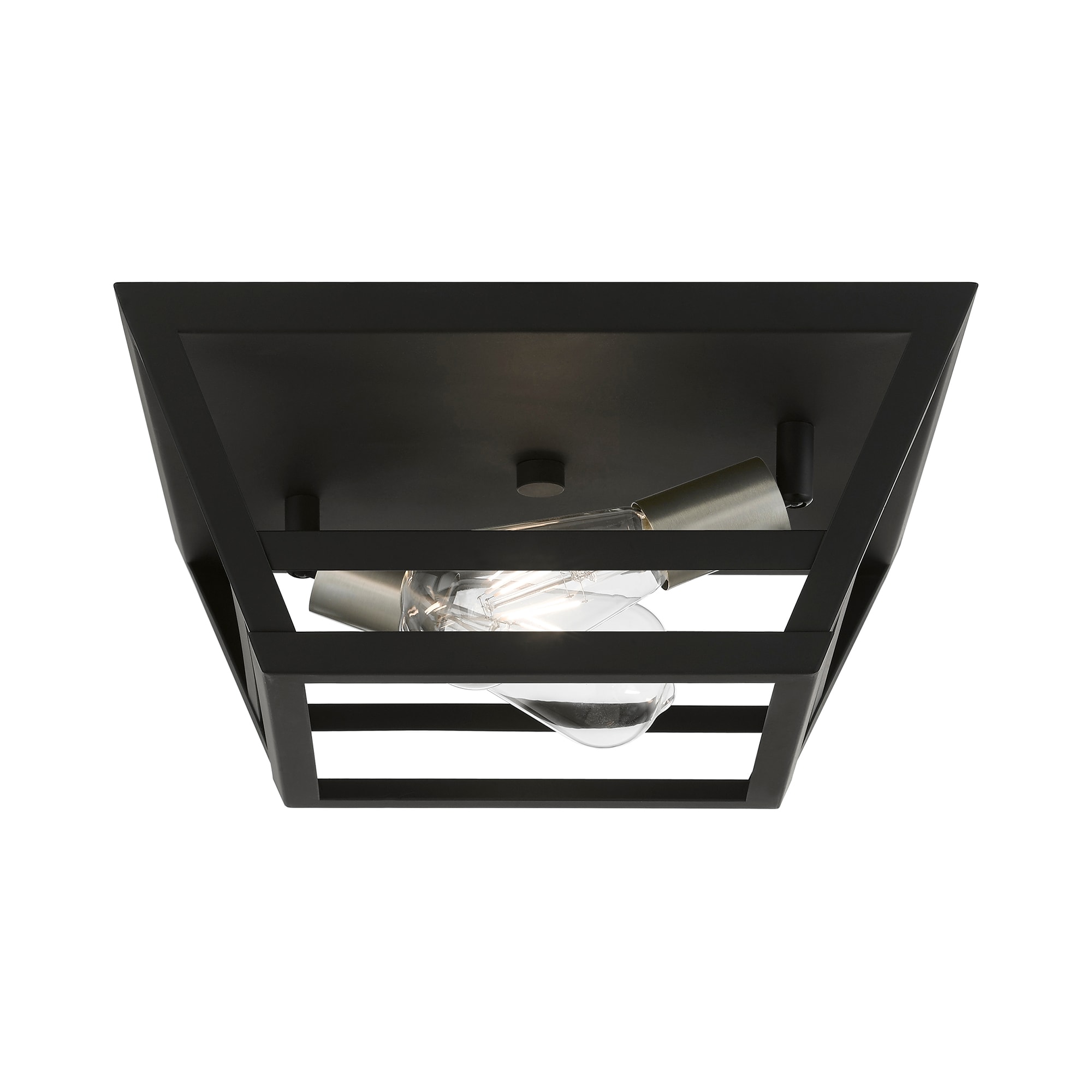 Schofield Transitional 2-Light Flush Mount in Black & Brushed Nickel
