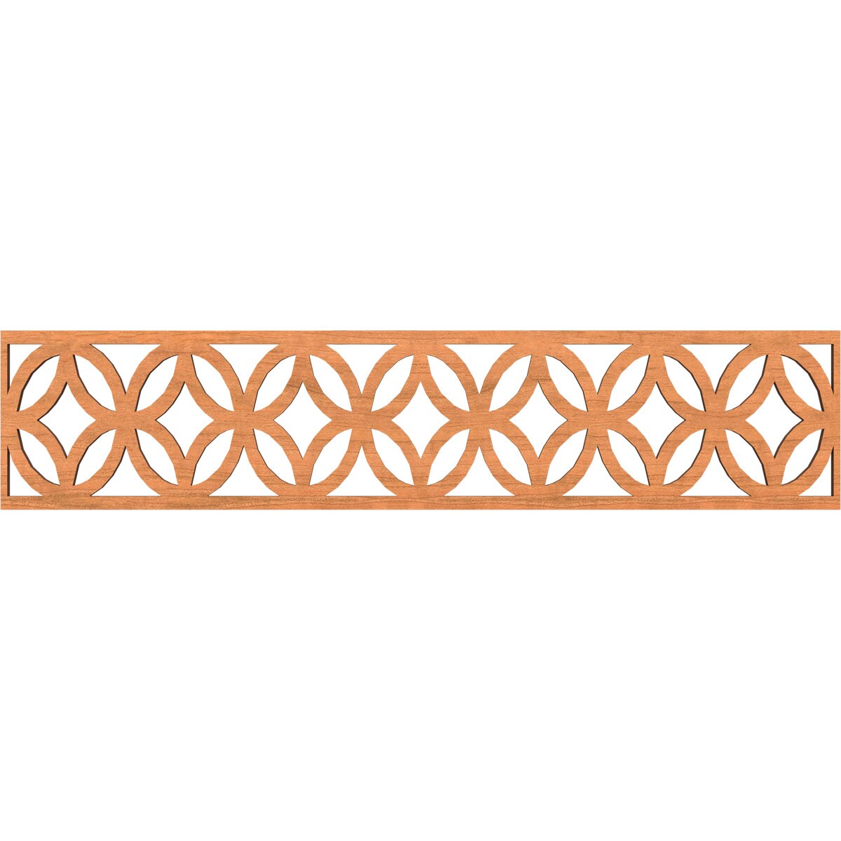 Ekena Millwork MLDB10X46CROCH Crosby Fretwork Flat Trim 10-in x 3.9-ft Cherry Brown Unfinished 2156435 Pierced Wall Panel Moulding