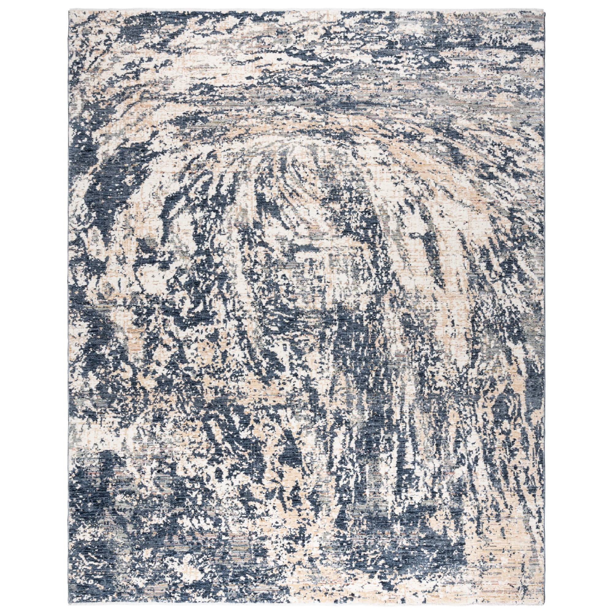 Damita Exton Blue and Beige 6' x 9' Abstract Area Rug