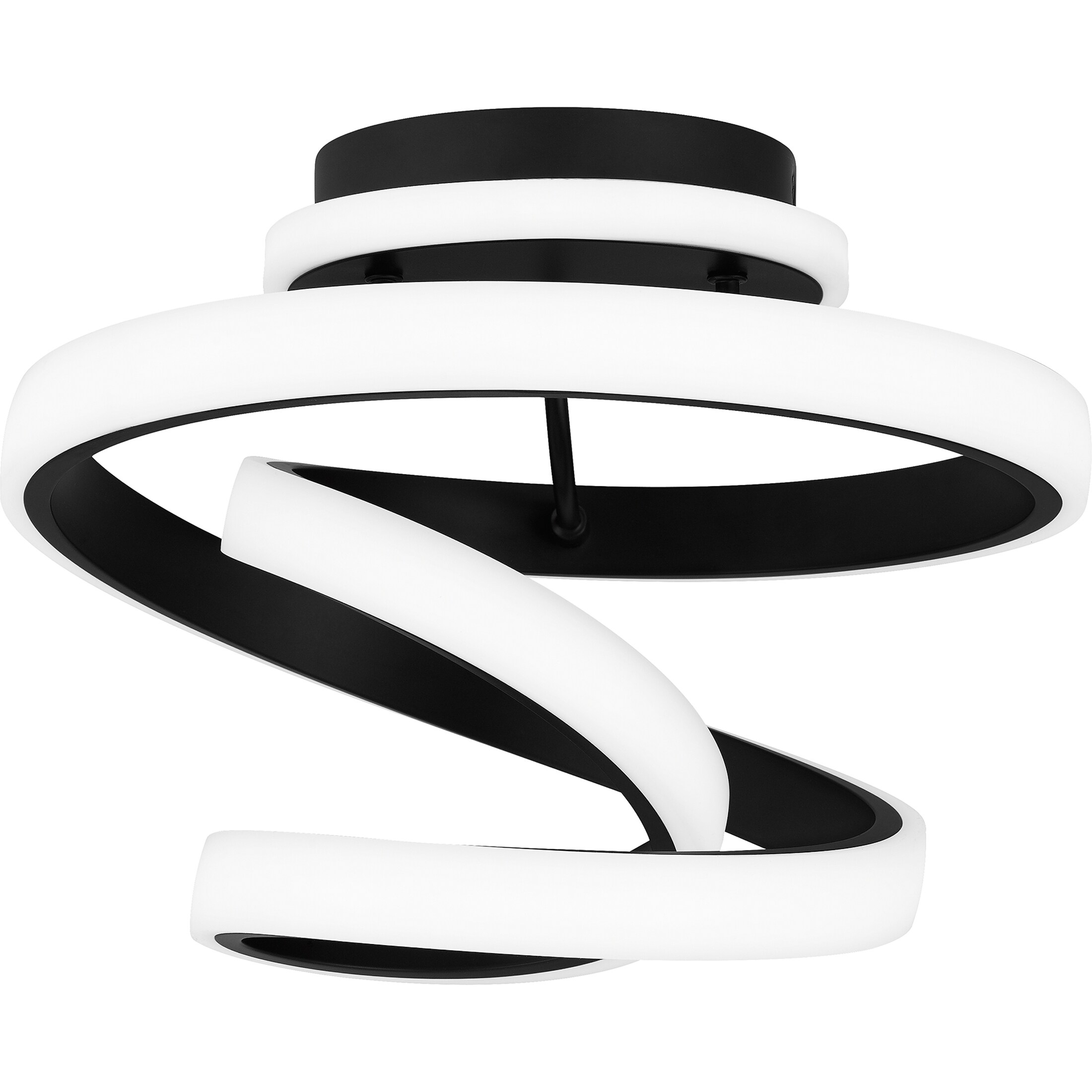 Quoizel PCAVI1713MBK Aviva 1-Light 12.5-in Matte Black LED Semi mount light