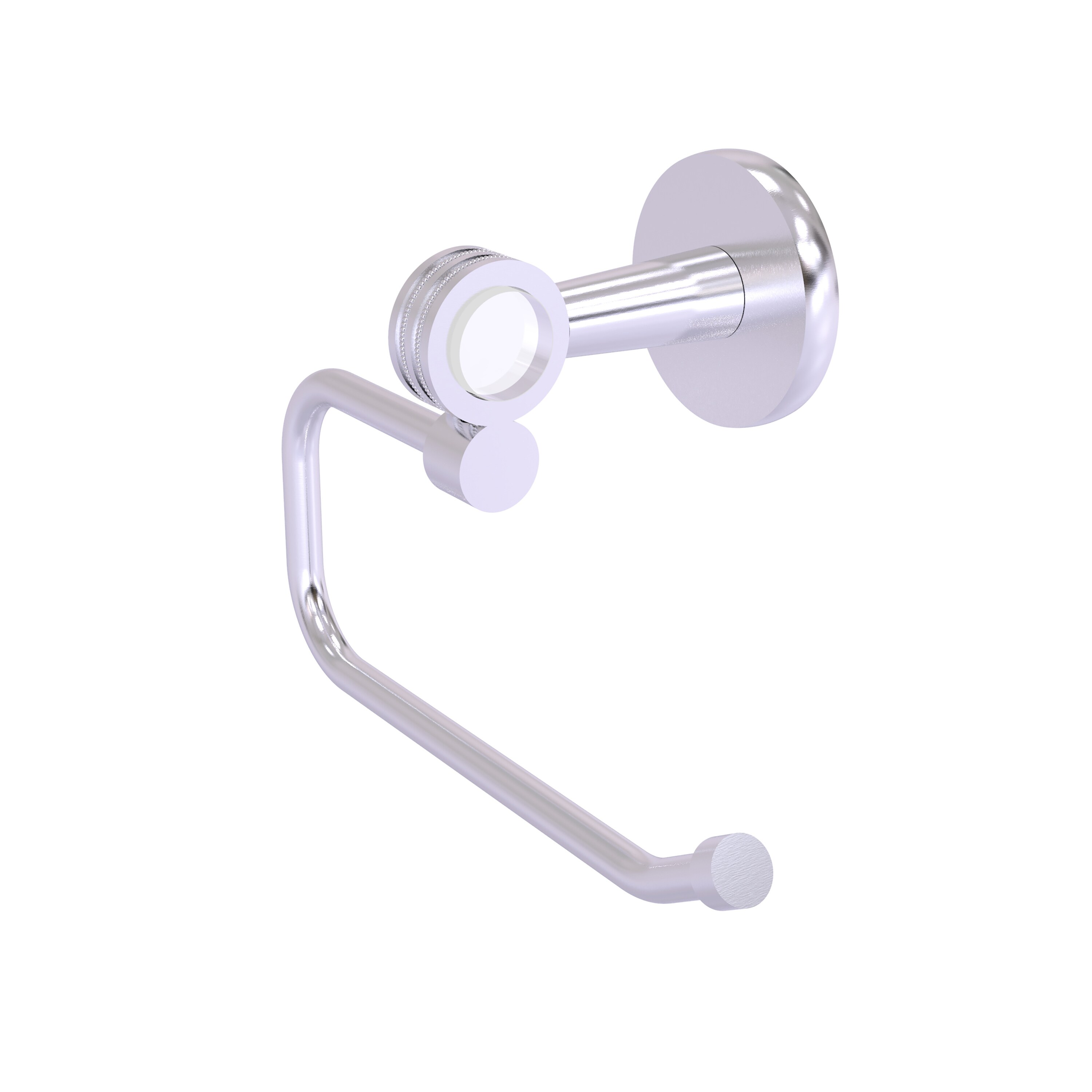 Allied Brass CV-24ED-SCH Clearview Satin Chrome Wall mount Single post Toilet Paper Holder 1 -Rolls with Storage