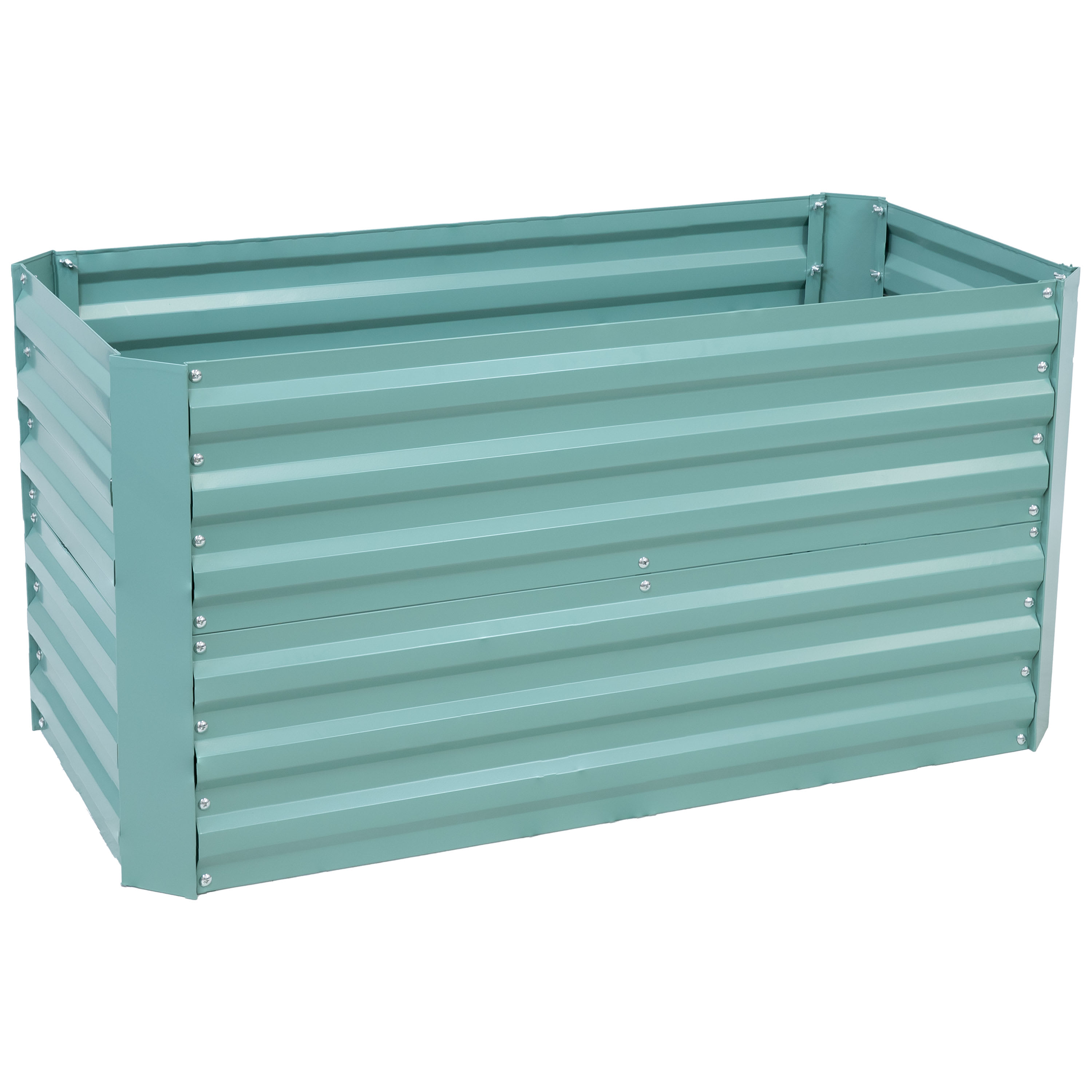 Sunnydaze Decor NPH-9181 Sunnydaze Galvanized Raised Garden Bed - Metal Raised Bed for Gardening - Outdoor Planter Box for Flowers Plants and Vegetables - Green - 47-in W x 23-in D x 24-in H Rectangle
