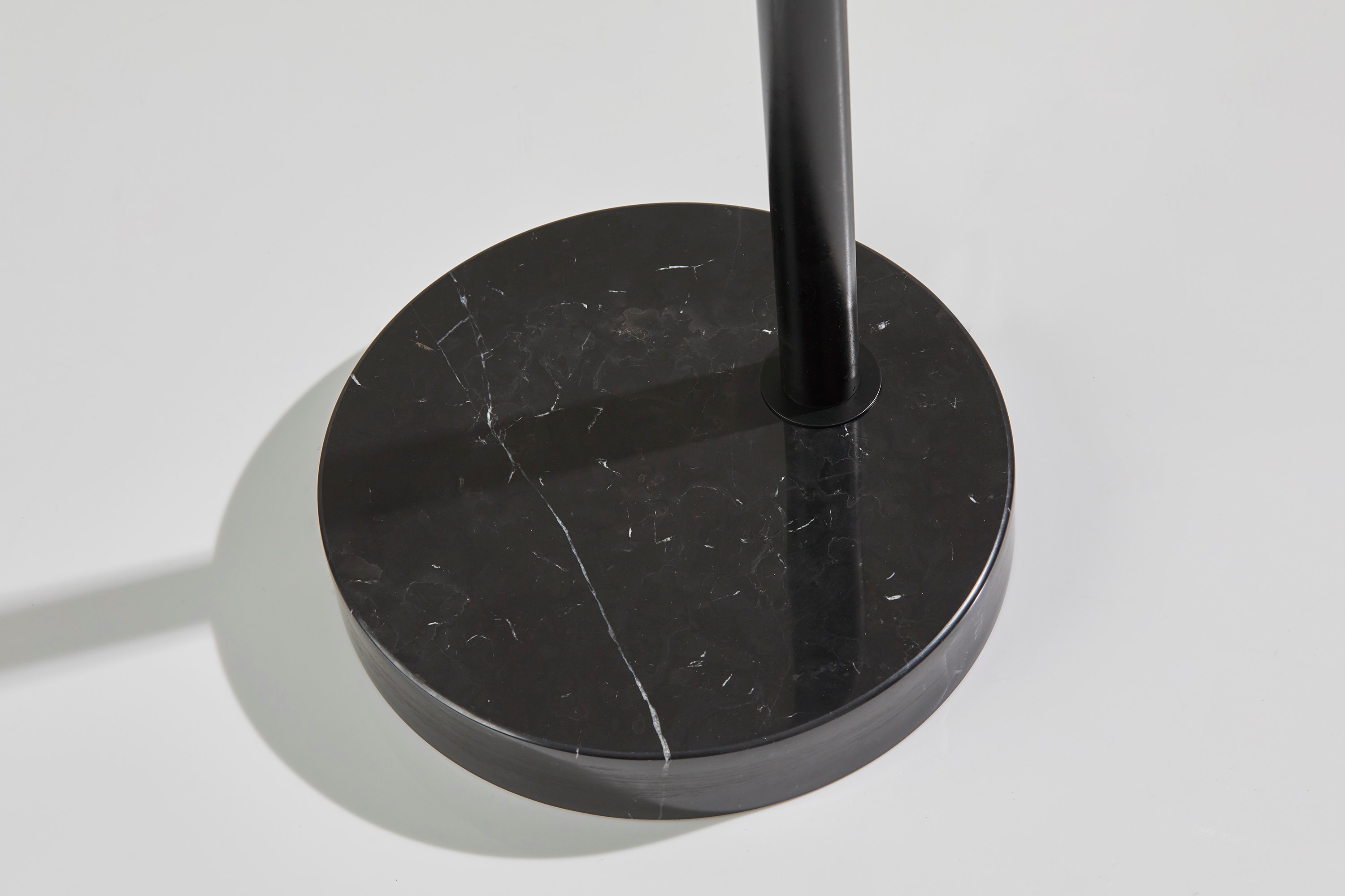 Adjustable Black Arc Floor Lamp with Marble Base
