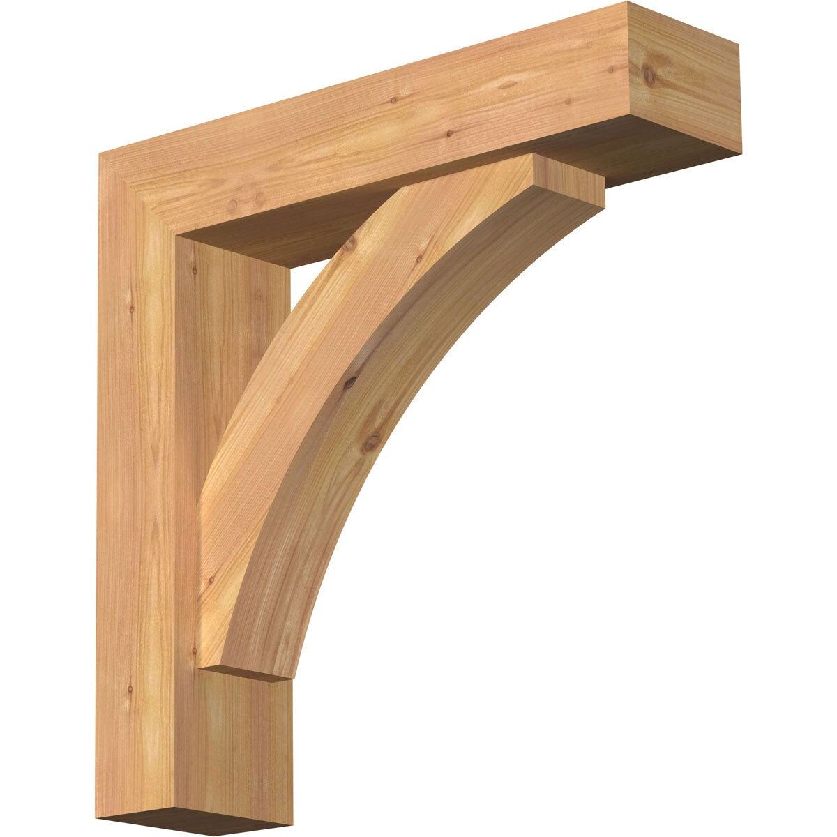 Ekena Millwork 1463941 Thorton Block Smooth Bracket with Offset Brace 5-1/2-in x 22-in x 22-in Western red cedar Brown Wood Standard bracket