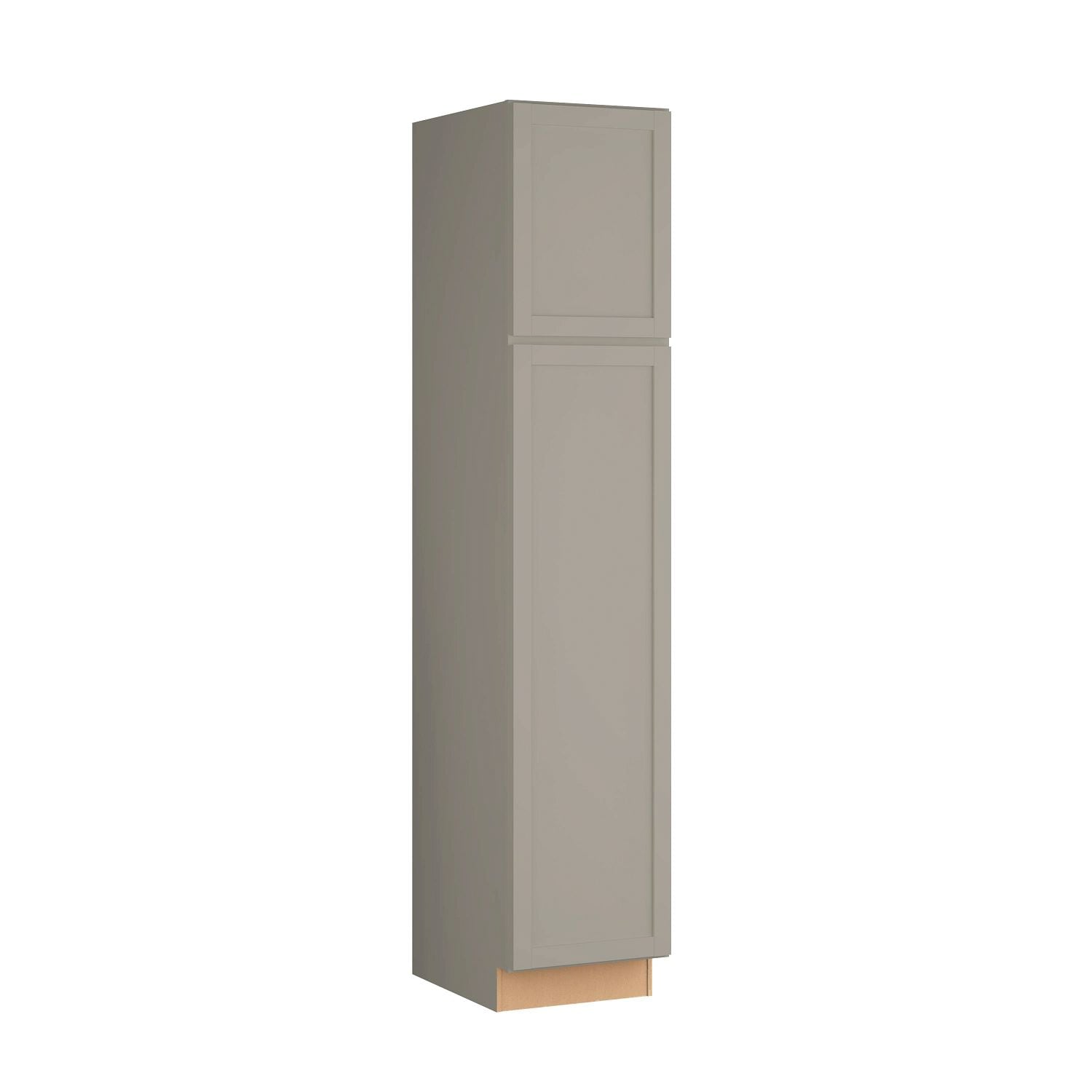 Project Source U1890RG Burlington 18-in W x 90-in H x 24-in D Gray Pantry Fully assembled Cabinet (Recessed Panel Shaker)