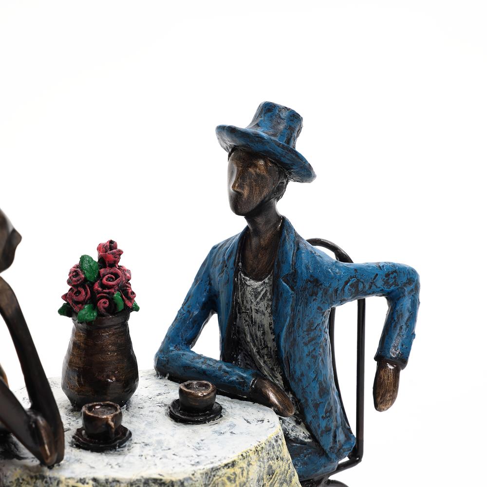 Romantic Couple Date Night Resin Figurine with Table