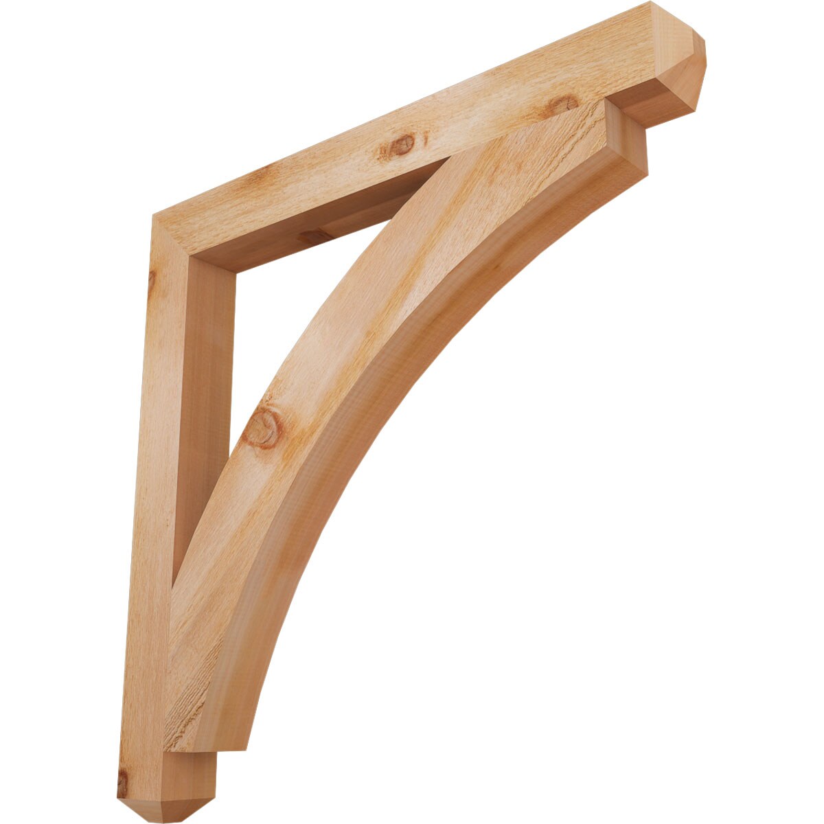 Ekena Millwork BKT04X38X38THR04RWR Thorton craftsman rough sawn 4-in x 38-in x 38-in Western red cedar Brown Wood Standard bracket