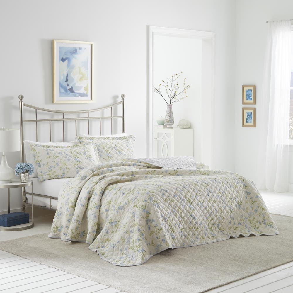 Laura Ashley Fawna 2-Piece Blue Twin Quilt Set in the Bedding Sets  department at