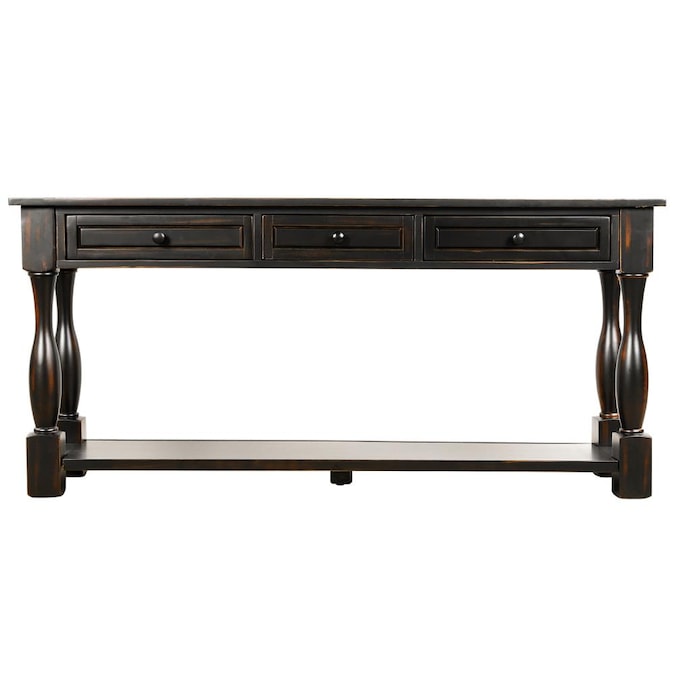 Mondawe 64 Easy Assembly Console Table, Sofa Table With Drawers And Shelves
