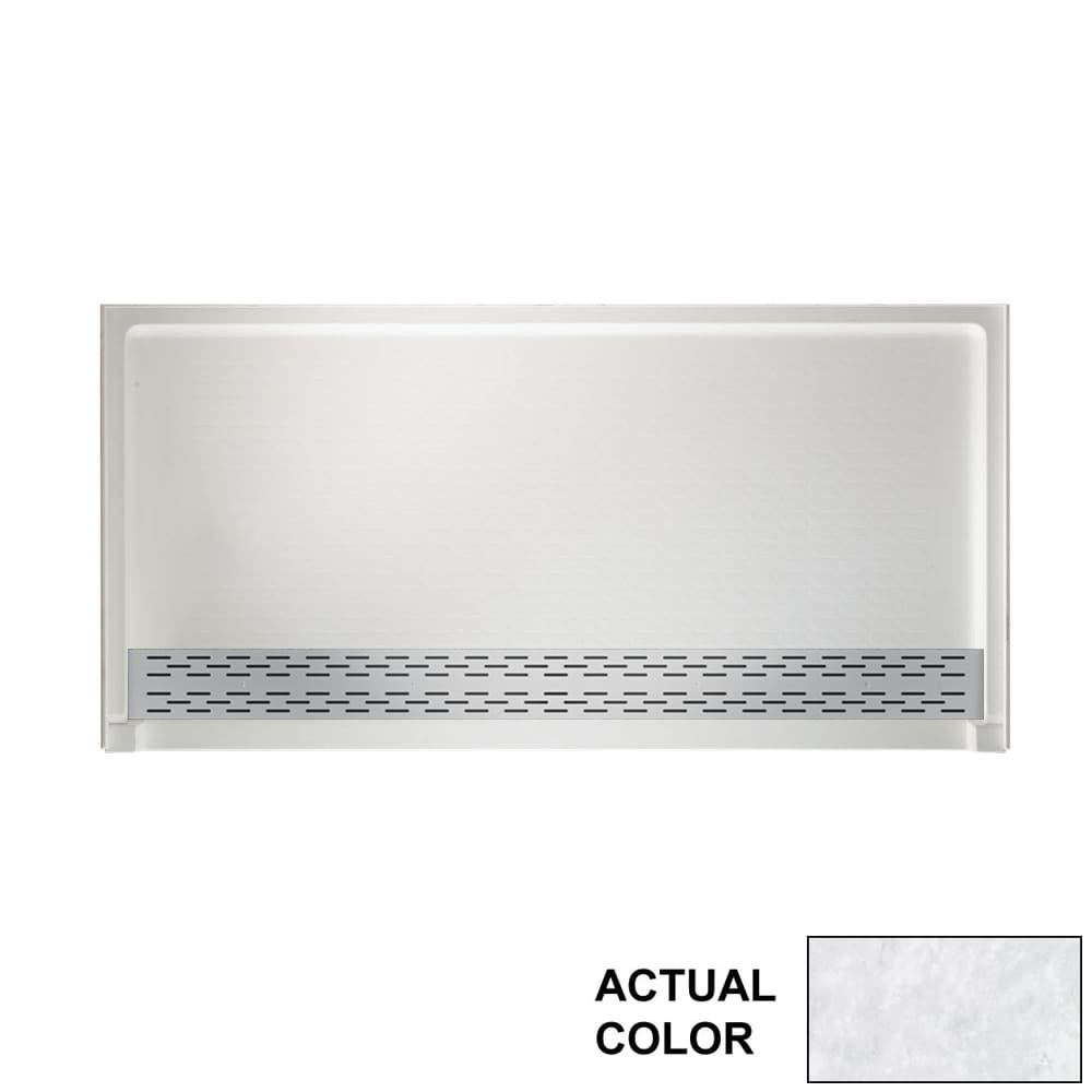 SWAN SBF-3464-130 64.25-in W x 34.13-in L x 5.33-in H Ice Rectangle Shower Pan Base (Front Drain)
