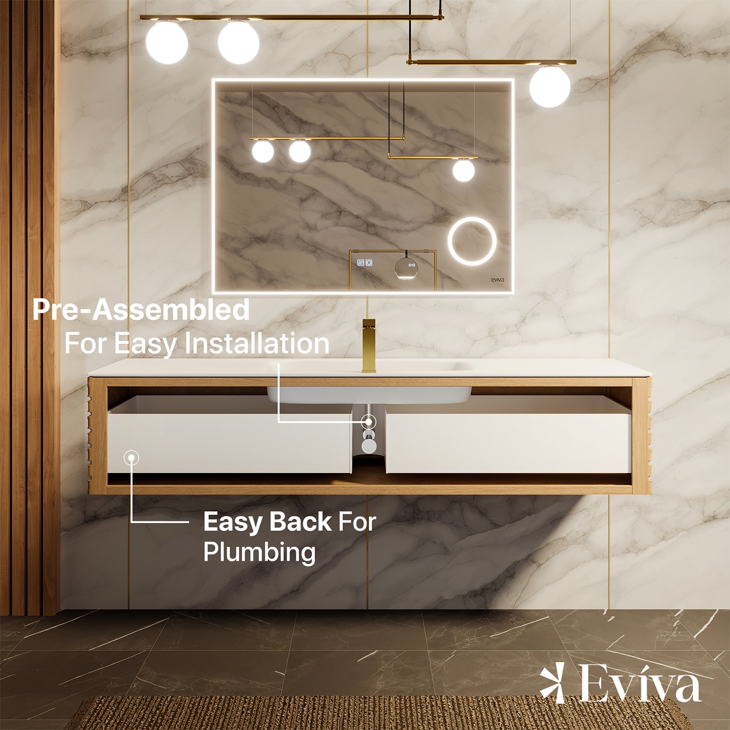 Eviva EVVN128-55OAK Bath-Vanity-Combo - View #6