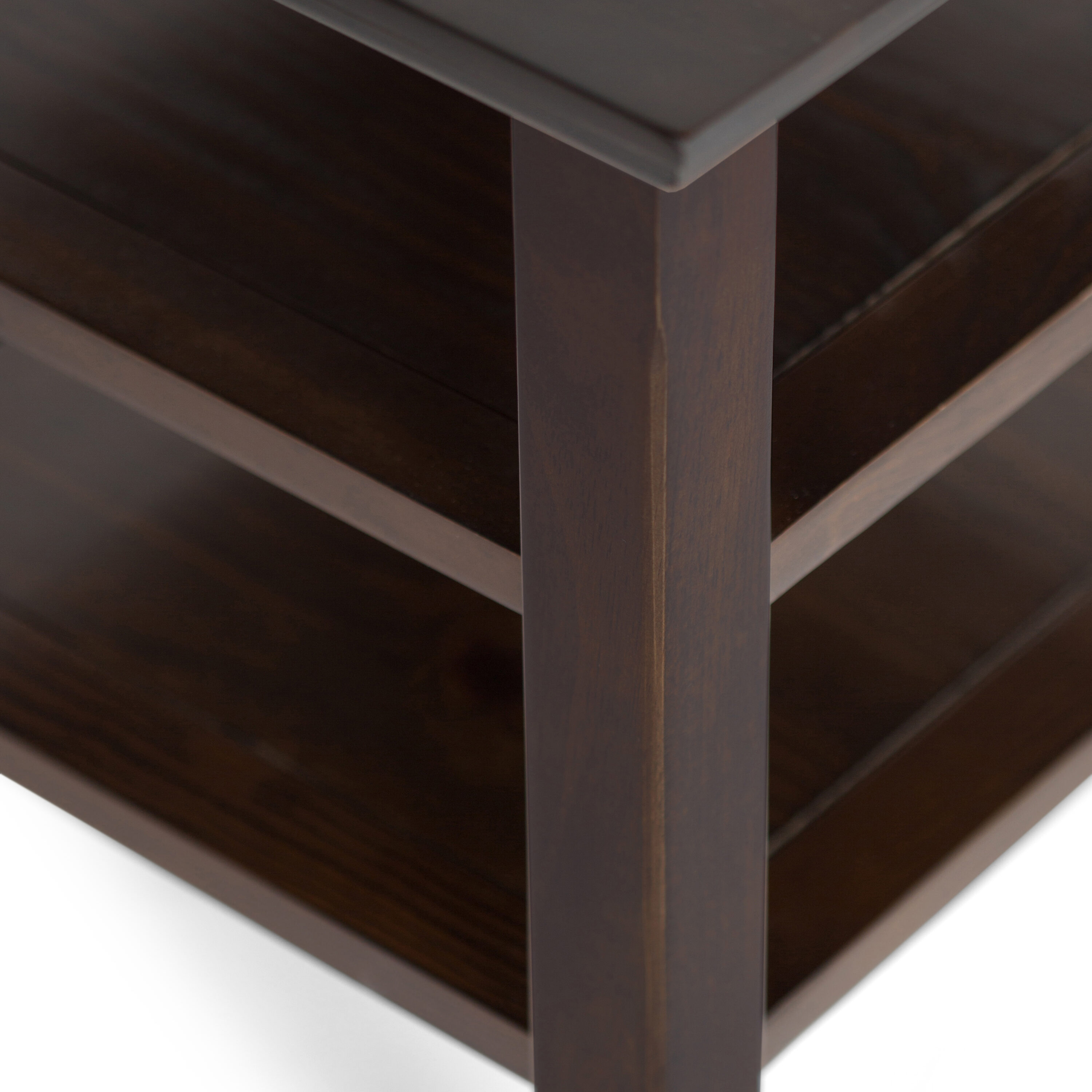 Acadian Brunette Brown Solid Wood Transitional End Table