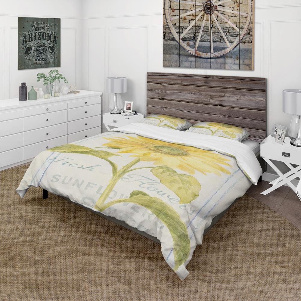 Designart BED30290-Q 3 -Piece Yellow Queen Duvet cover Set