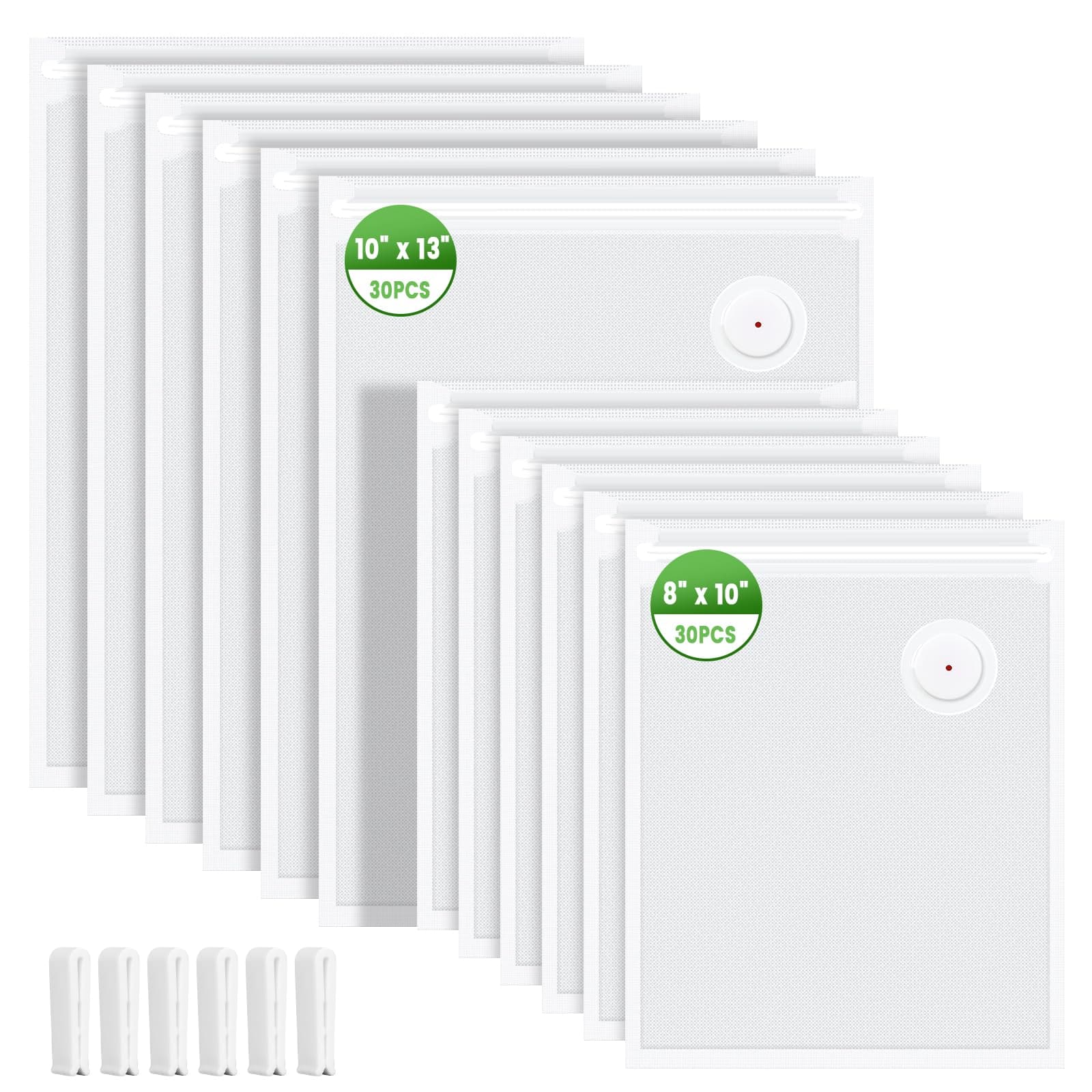 KIWDZFU  Vacuum Sealer Bags 60 Pack Reusable BPA Free Food Storage Bags Leakproof Odor Resistant for Freezer Sous Vide Meal Prep Includes 30