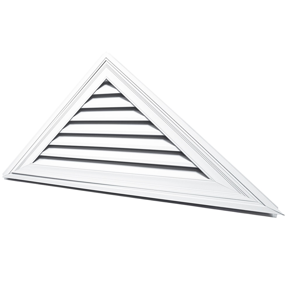 Builders Edge 61 In X 23 In White Triangle Vinyl Gable Louver Vent In