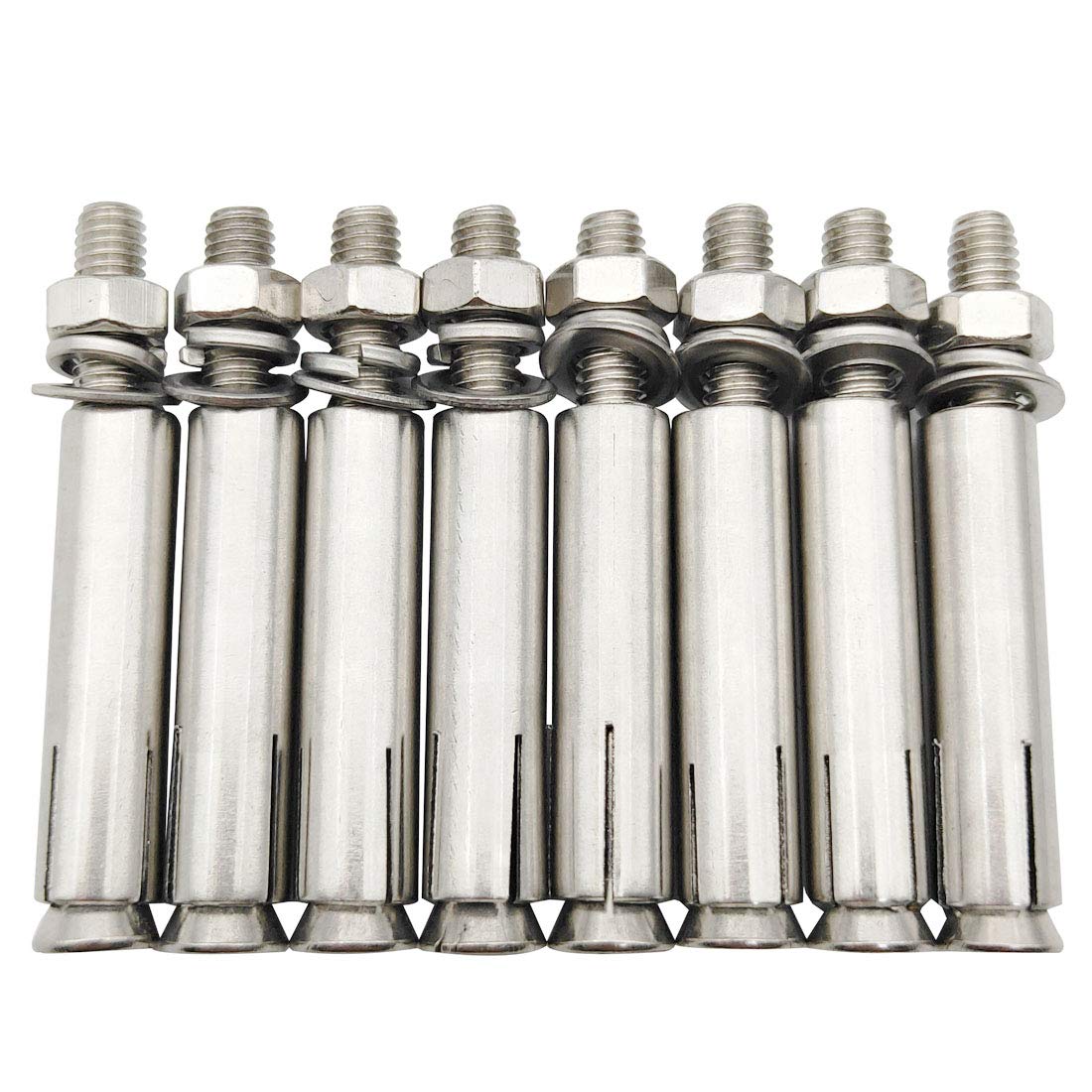 DYRCJ  Expansion Bolts 304 Stainless Steel External Hex Nut Expansion Screw Bolts Sleeve Anchor M6x60mm 8 Pieces durable home and garden