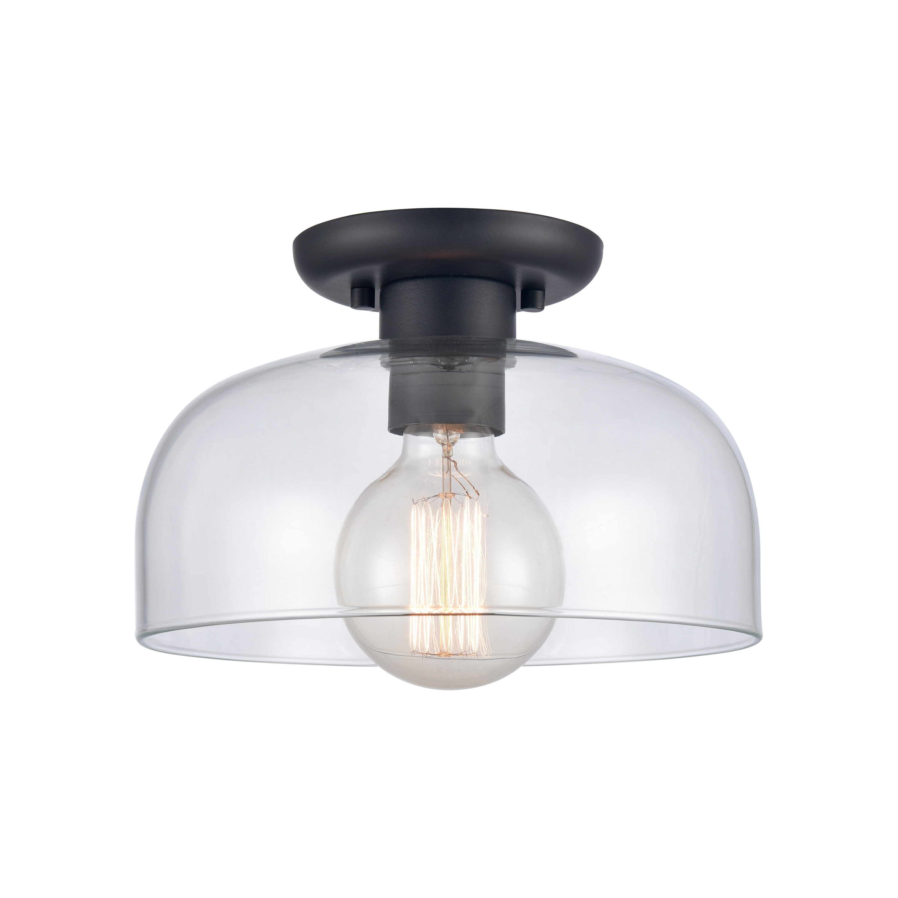 Westmore by ELK Lighting LW-202302010265 Court 1 -Light 10-in Matte Black Semi Flush Mount Light