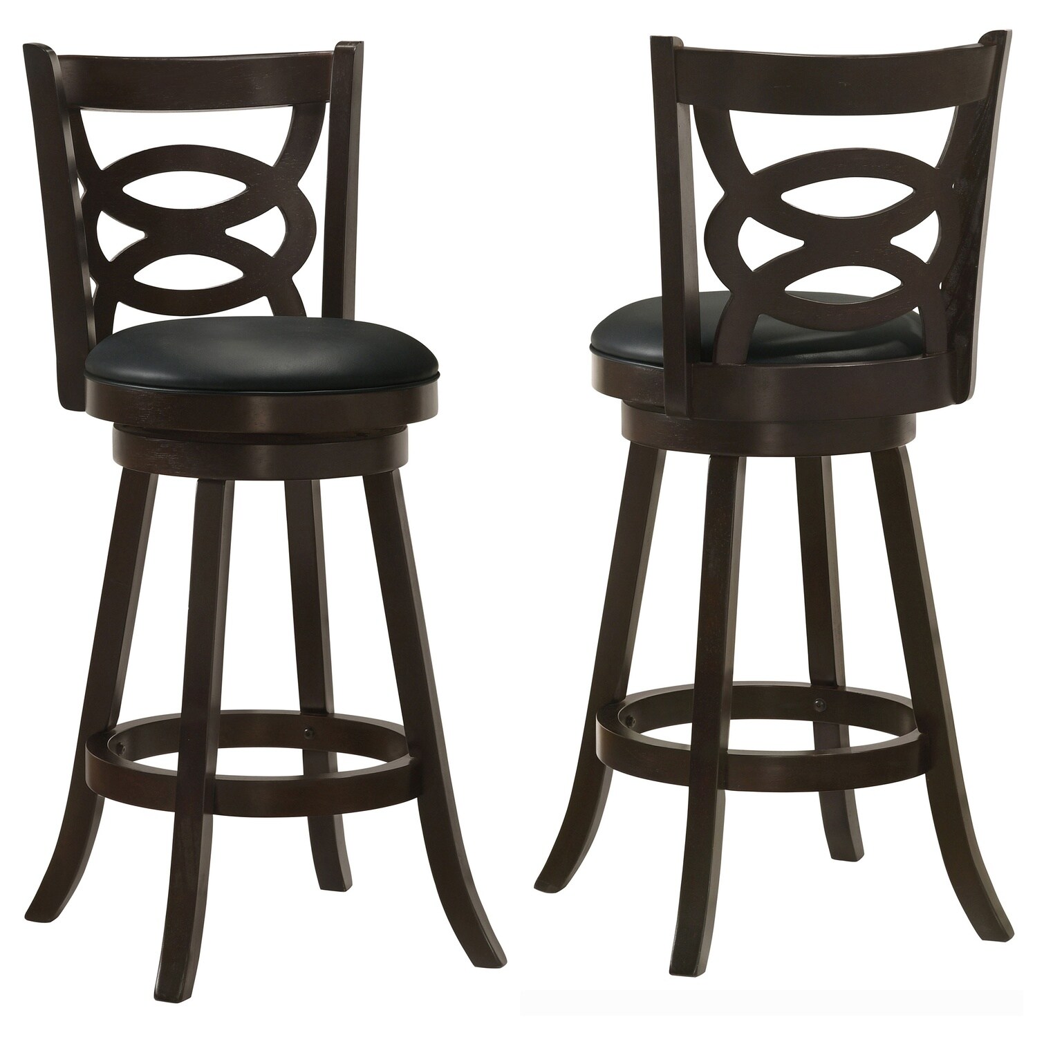 chillscreamni Merlot-Finished Wood Swivel Bar Stools with Deep Black ...