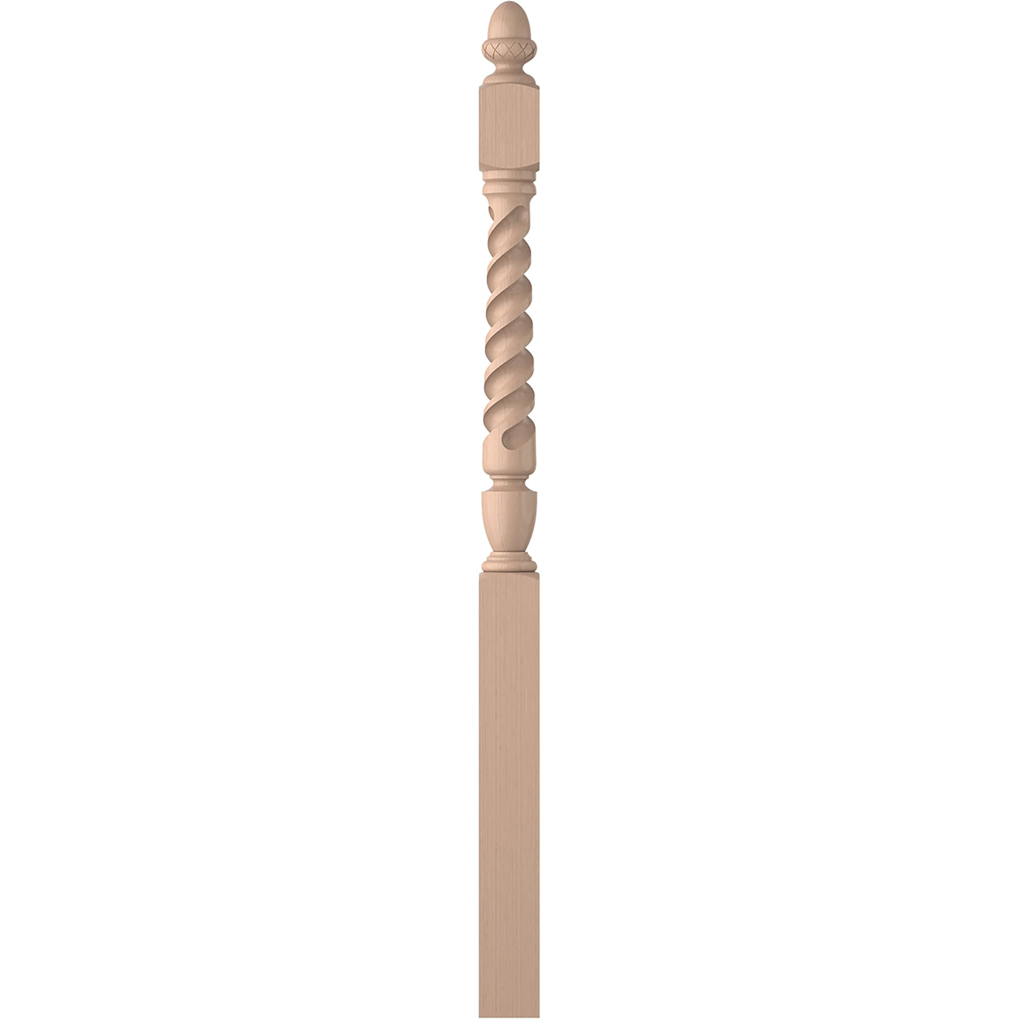L.J. Smith Stair Systems LJT-3042-M Regent 3.5-in x 57.75-in Unfinished Maple Starting Stair Newel Post