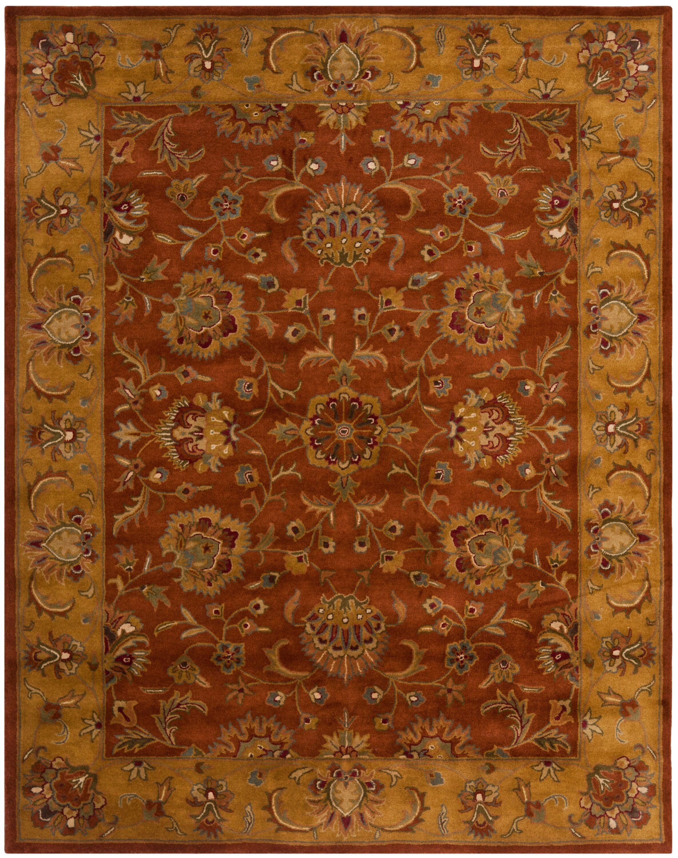 Heritage Red and Natural Hand-Tufted Wool Area Rug