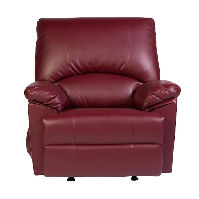Onespace Red Bonded Leather Massage, Red Leather Loveseat Recliner Chair