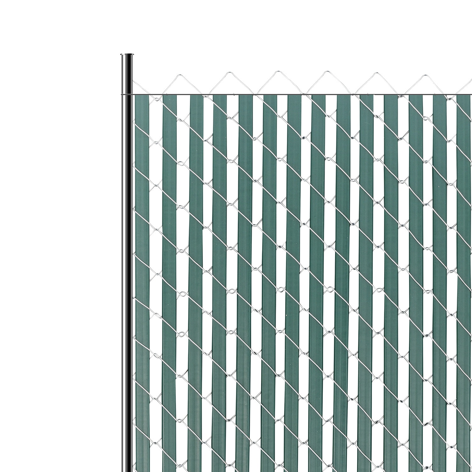 VEVOR Bottom Locking Privacy Slats Double-Wall Vertical Bottom-Locking Slats for Chain-Link Fence High-Density HDPE Chain Link Slats Ideally Fit 4ft High Fence for Garden Farm Sports Field(Green)