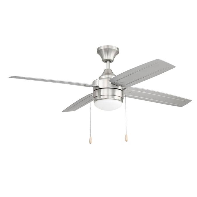 Harbor Breeze Aikman 52 In Brushed, Brushed Nickel Outdoor Ceiling Fan