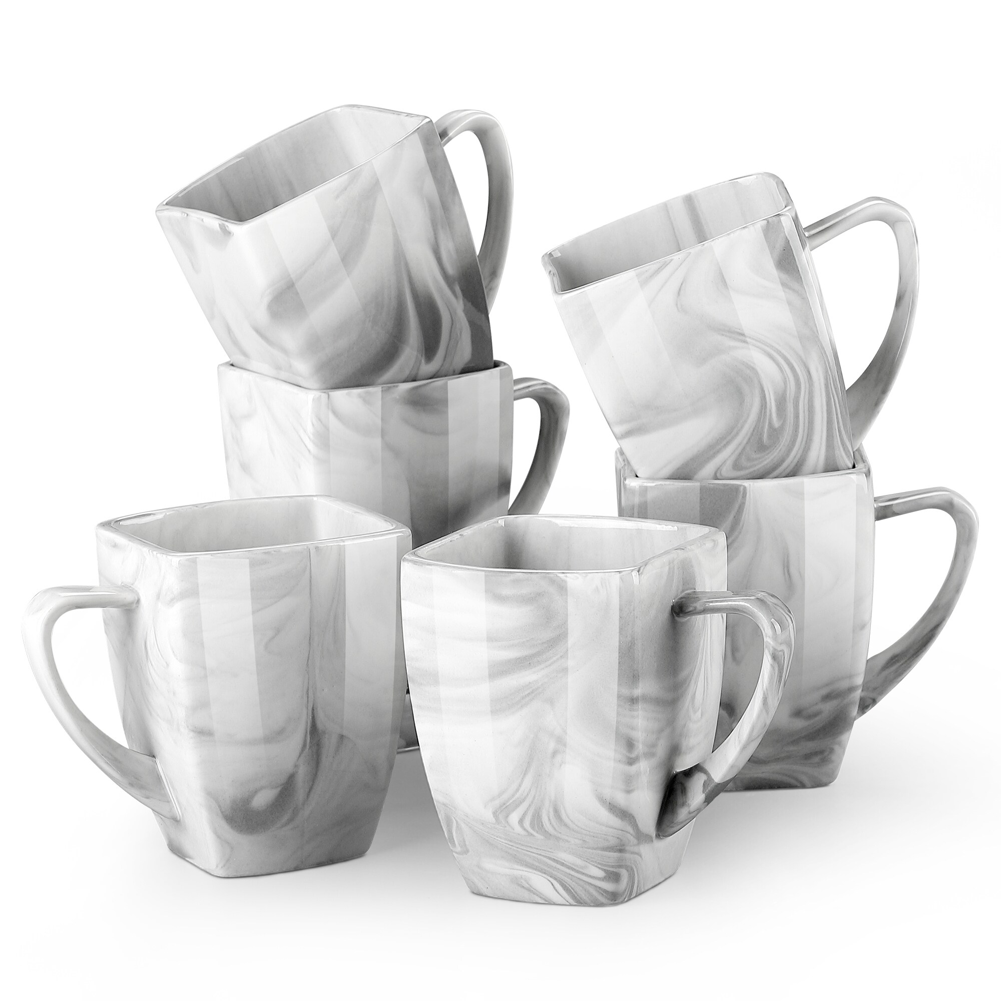 MALACASA Blance Mugs Set of 6