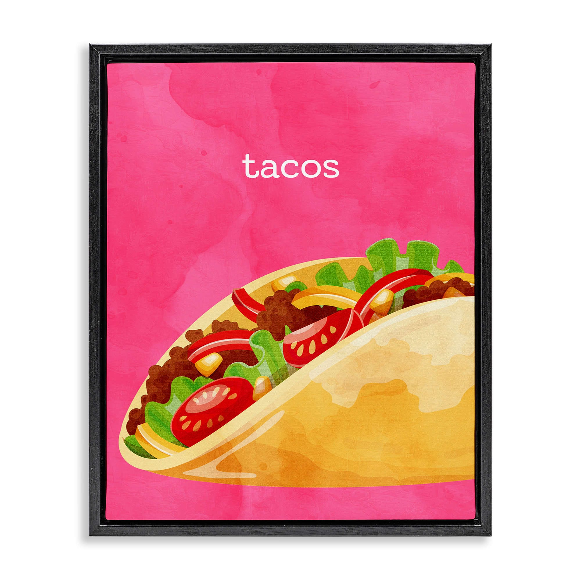 Stupell Industries BS-464-FFB-16X20 Tacos Mexican Cuisine Black Framed Floater Canvas Wall Art By Kim Allen 17 x 21