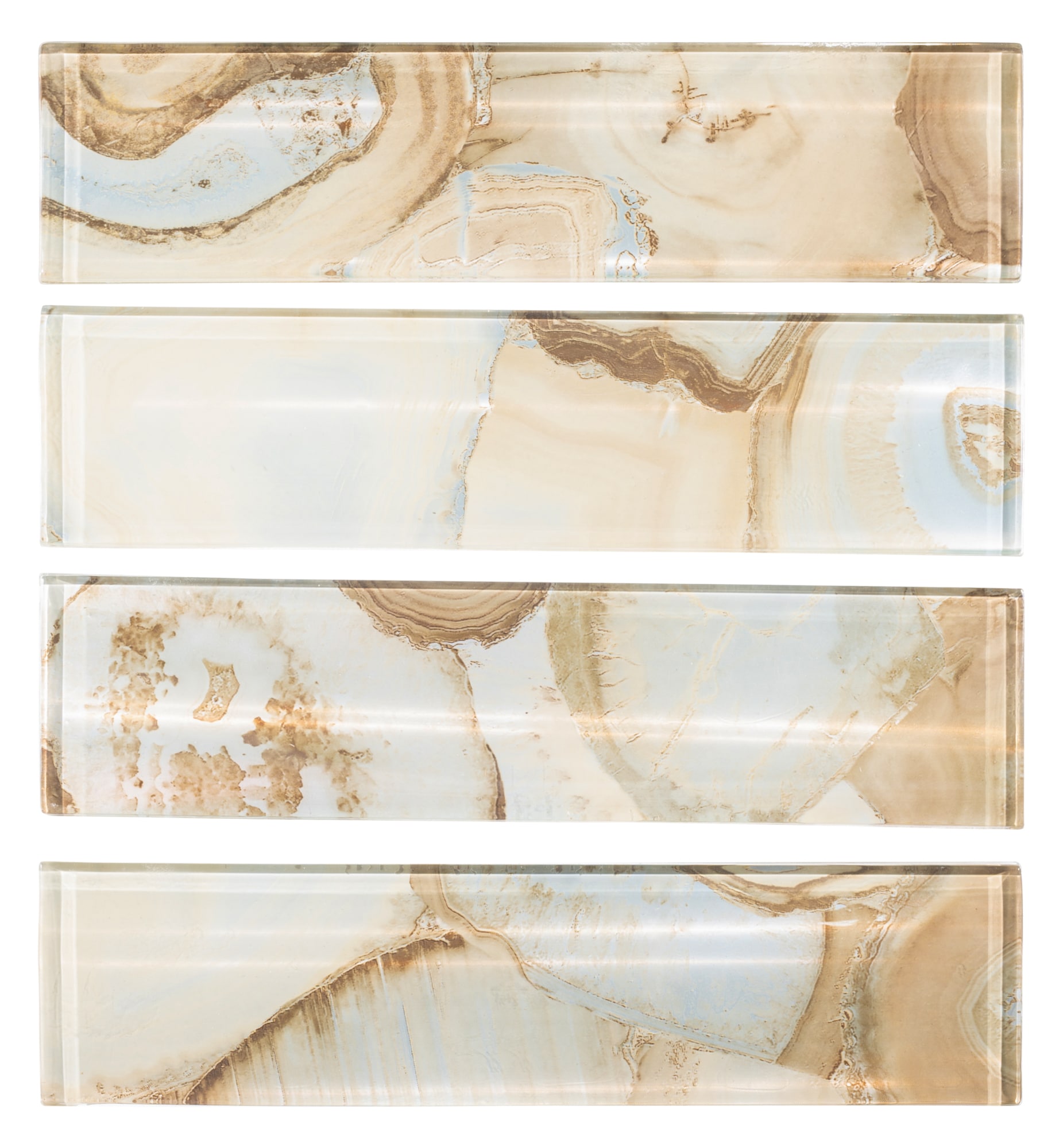 Myst 3" x 12" Polished Beige Glass Subway Tile