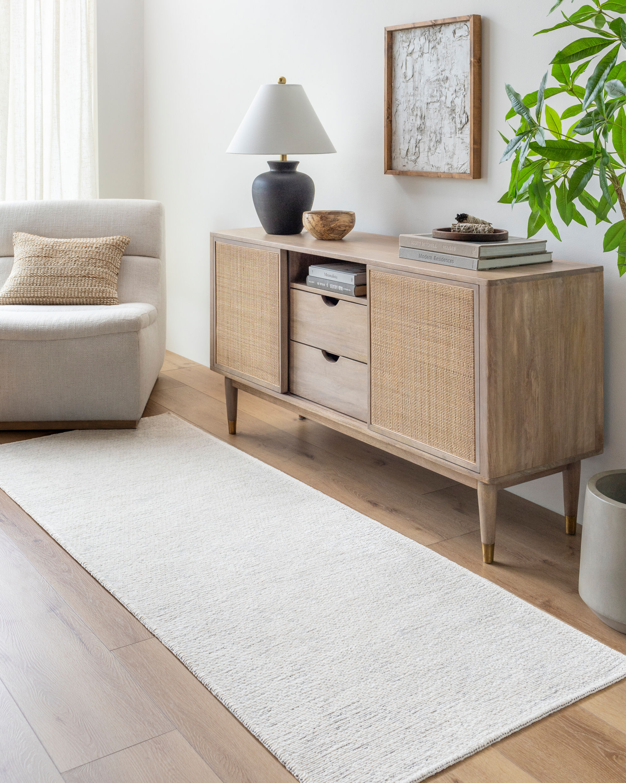 Livabliss QBC2301-2645 Quebec 2 x 4 (ft) Polyester Ivory Rectangular Indoor Abstract Mid-Century Modern Machine washable Area rug