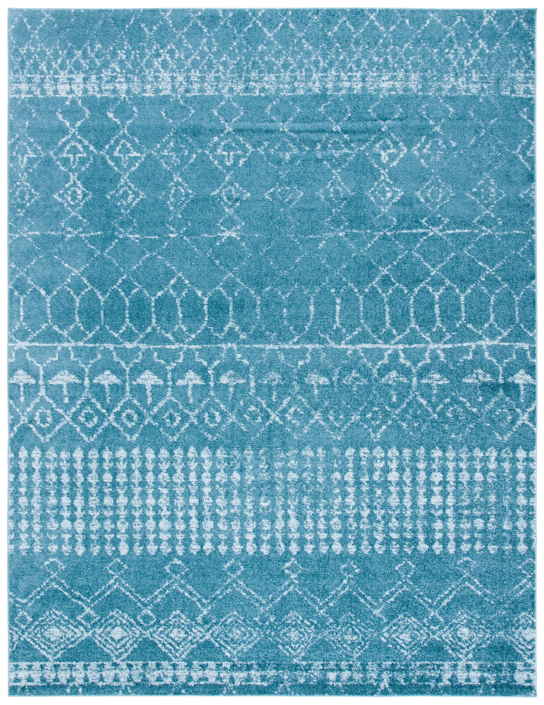 Safavieh TUL229M-9 Tulum Artesia 9 x 12 (ft) Loomed Polypropylene Turquoise/Blue Rectangular Indoor Geometric Bohemian/Eclectic Area rug