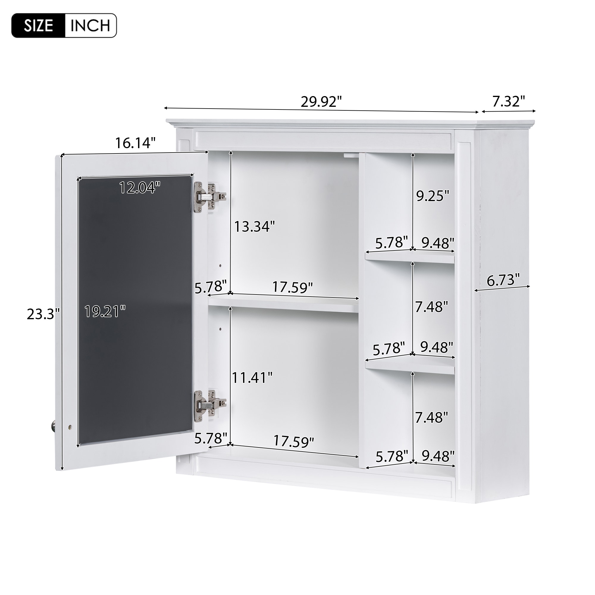 ModernLuxe L3P-WF318452AAK Bathroom-Wall-Cabinets - View #7