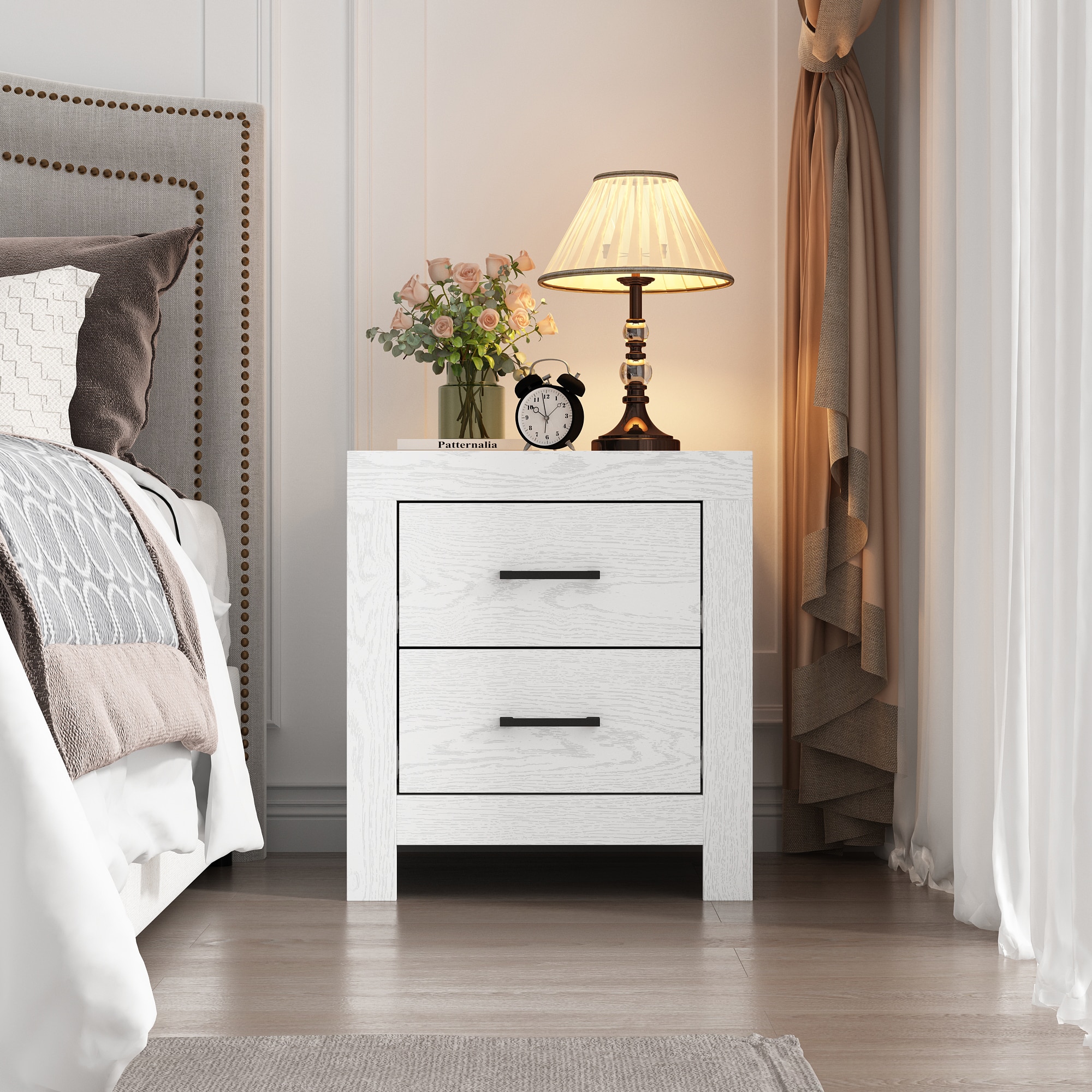 FUFU&GAGA KF200256-01 White Nightstand