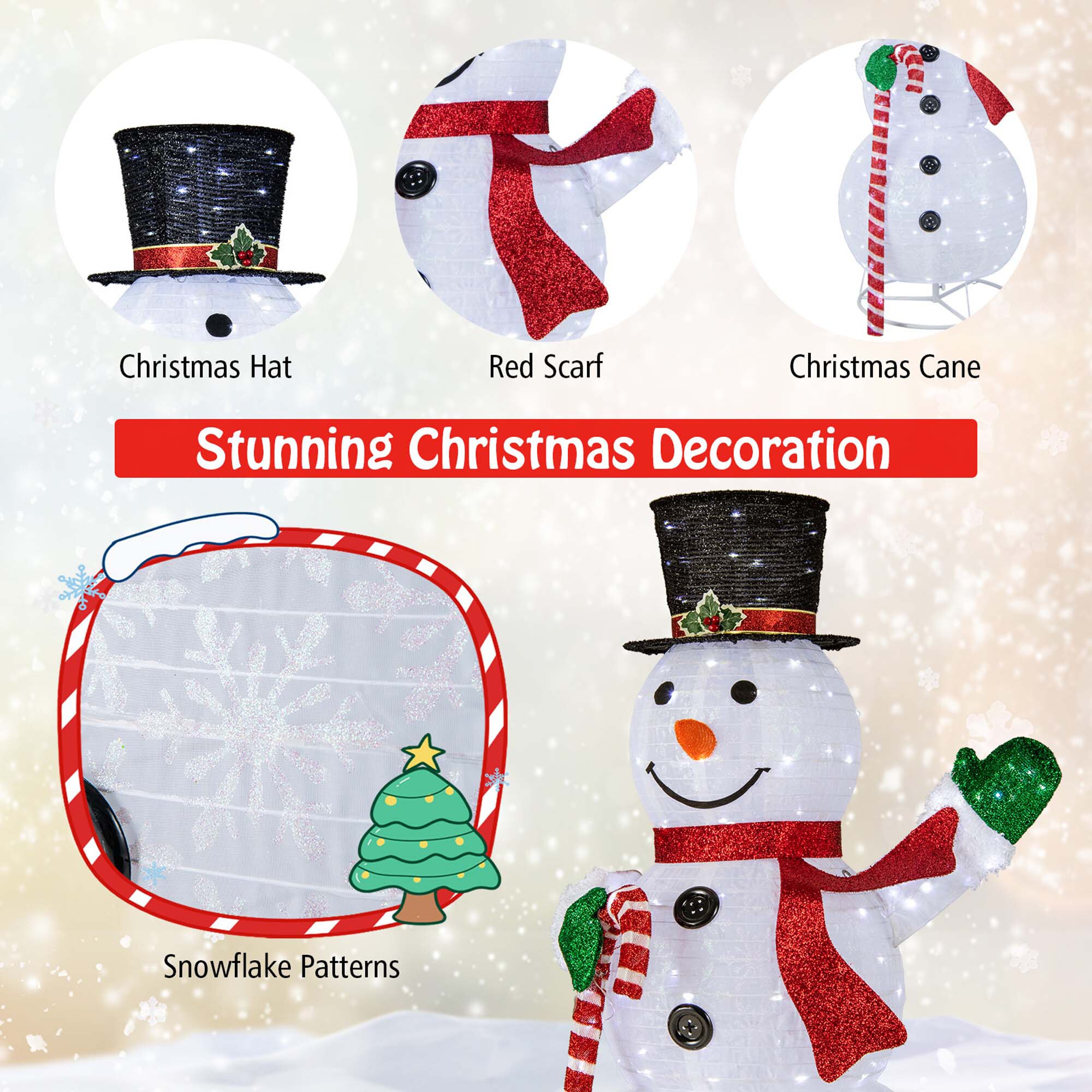 Costway LWS00719 Table-Christmas-Decorations - View #4