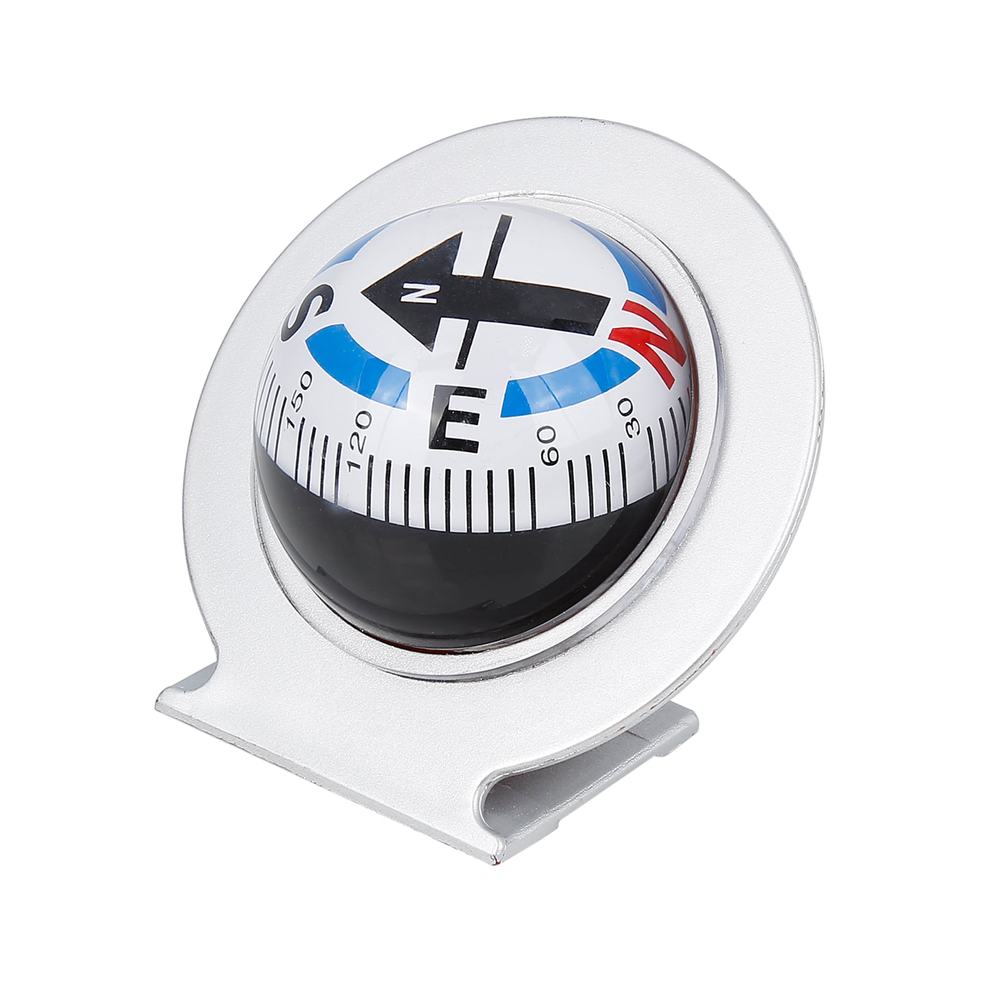 Unique Bargains Car Compass Ball Self Adhesive Dashboard Mount Navigation Silver Tone