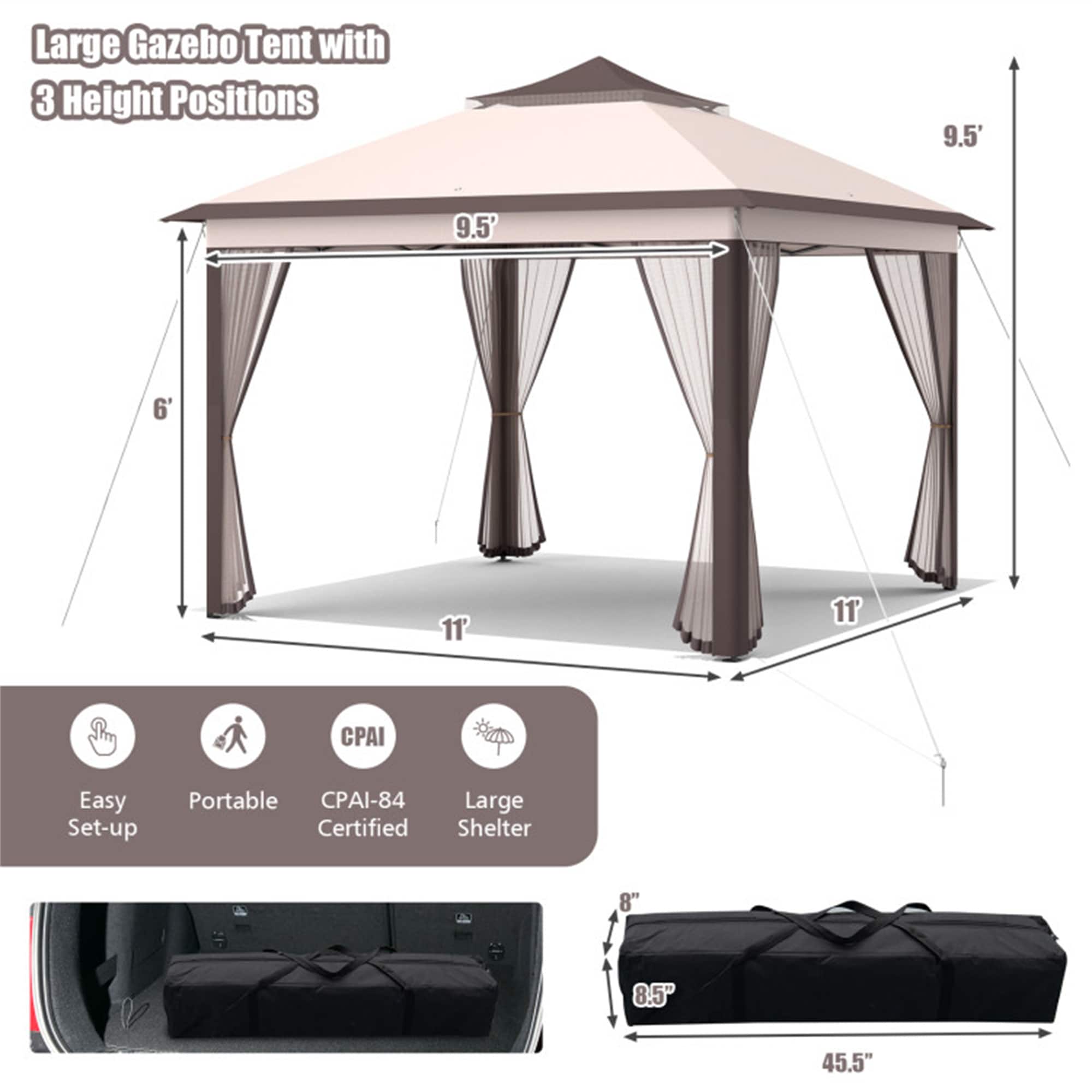 BABOOM BOM-10470BE-CO Wood-Resin-Gazebos - View #3