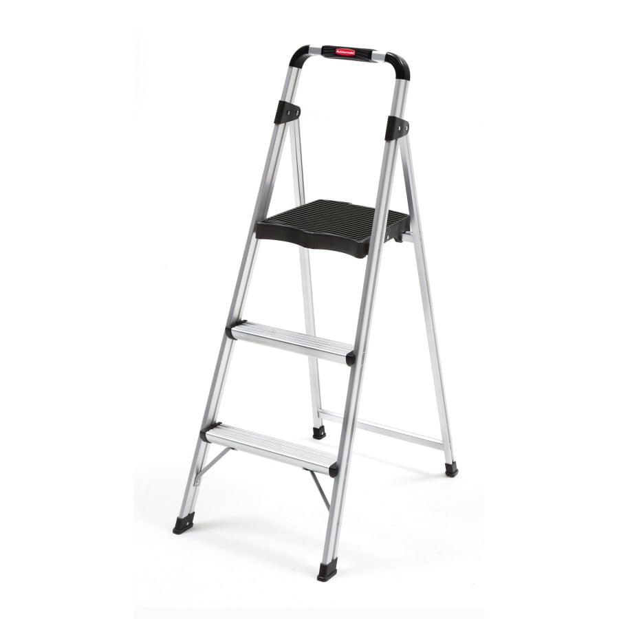 Rubbermaid 3 Step 225 Lb Capacity Aluminum Step Stool In The Step Stools Department At 0017