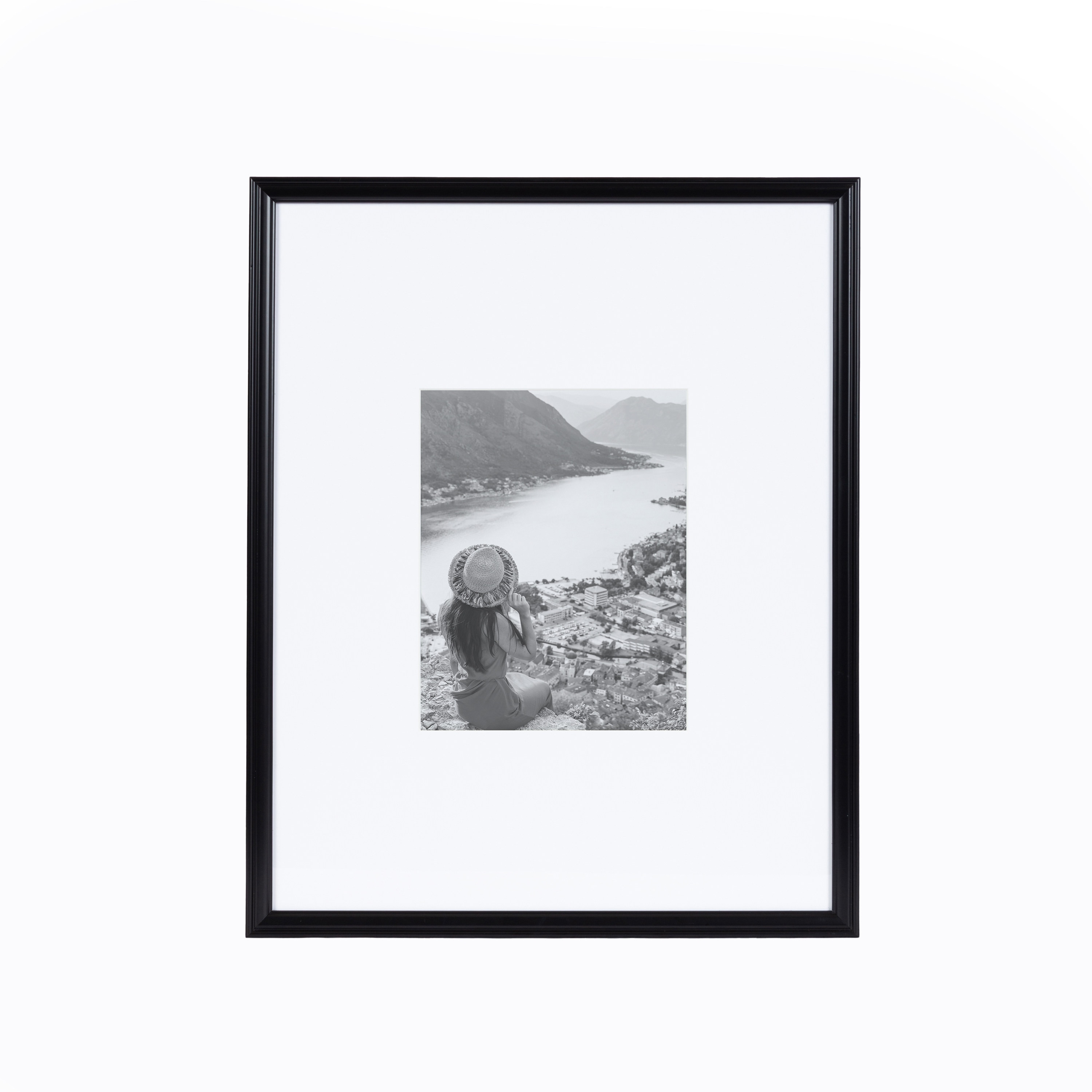 Black Polystyrene 16x20 Picture Frame Set with Glass Cover