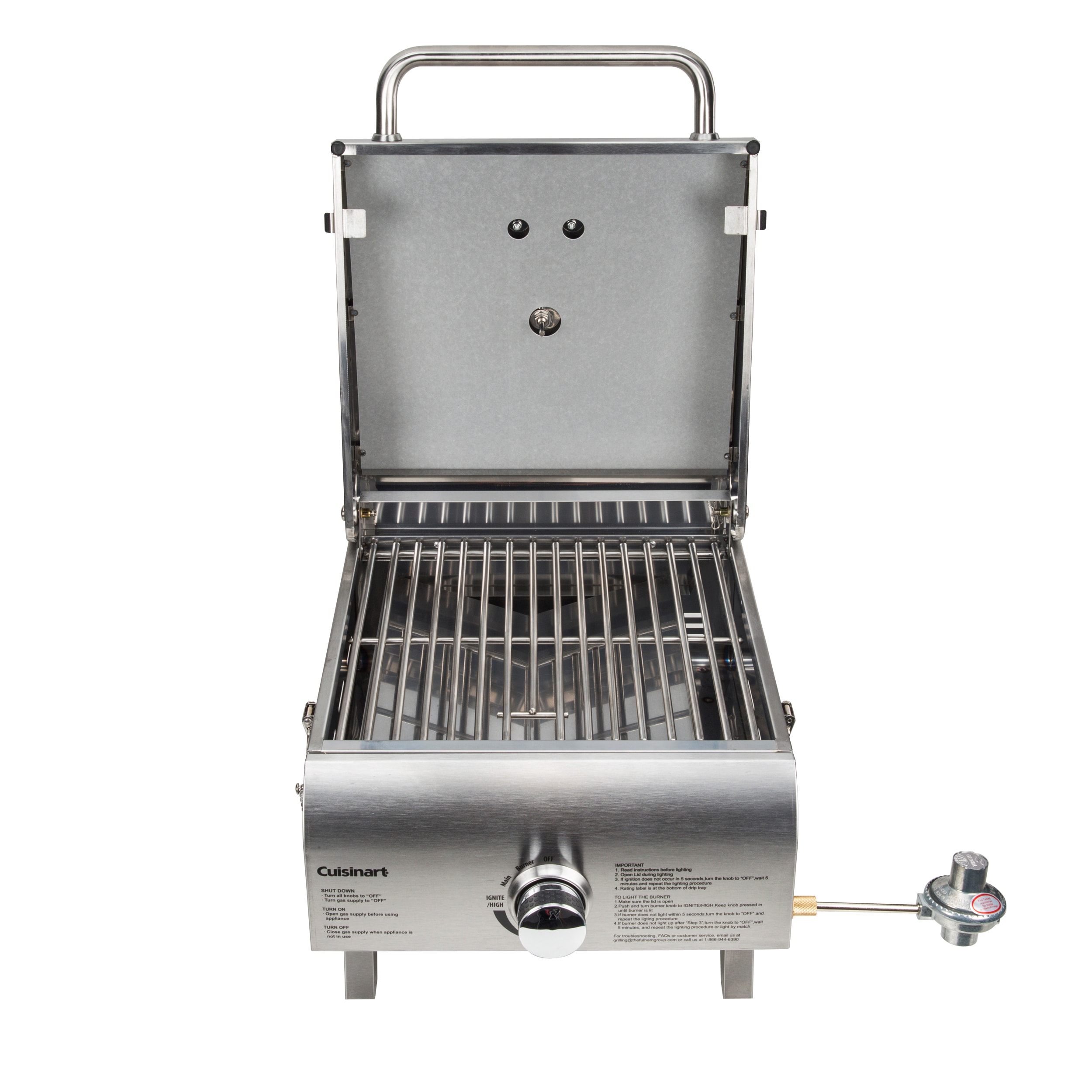 Cuisinart Outdoor Portable Grill 176-Sq in Stainless Steel Portable ...