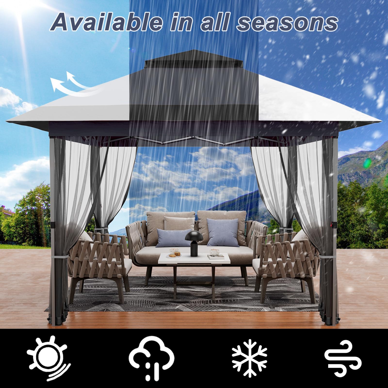 GarveeLife IDEAL-26032712 Wood-Resin-Gazebos - View #3