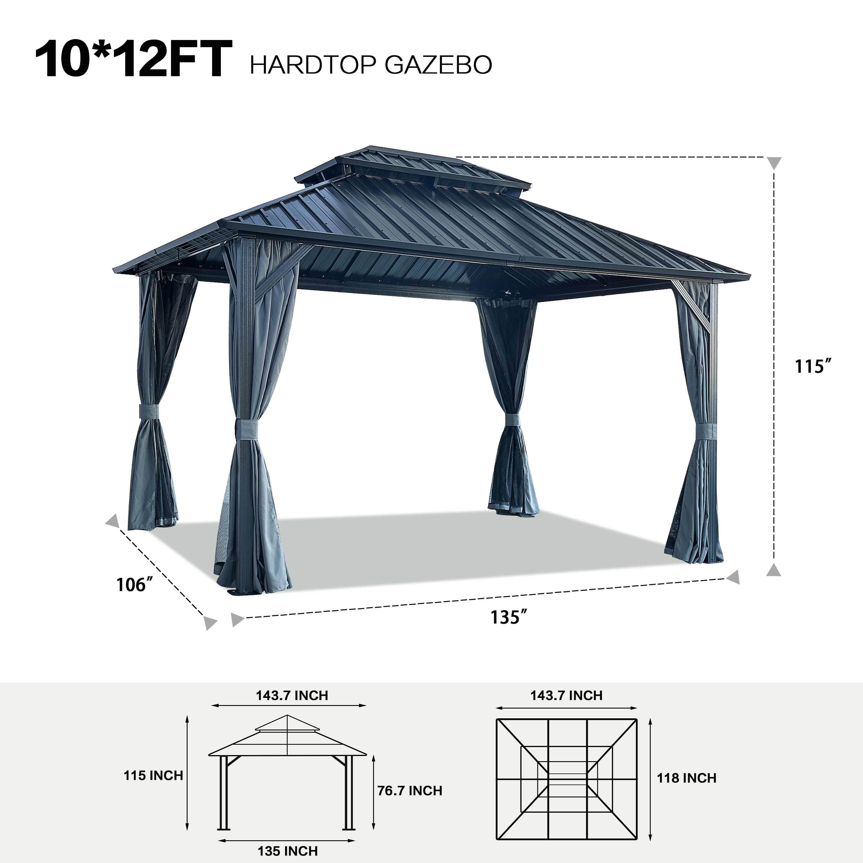 CASAINC WF-SB521A Wood-Resin-Gazebos - View #7