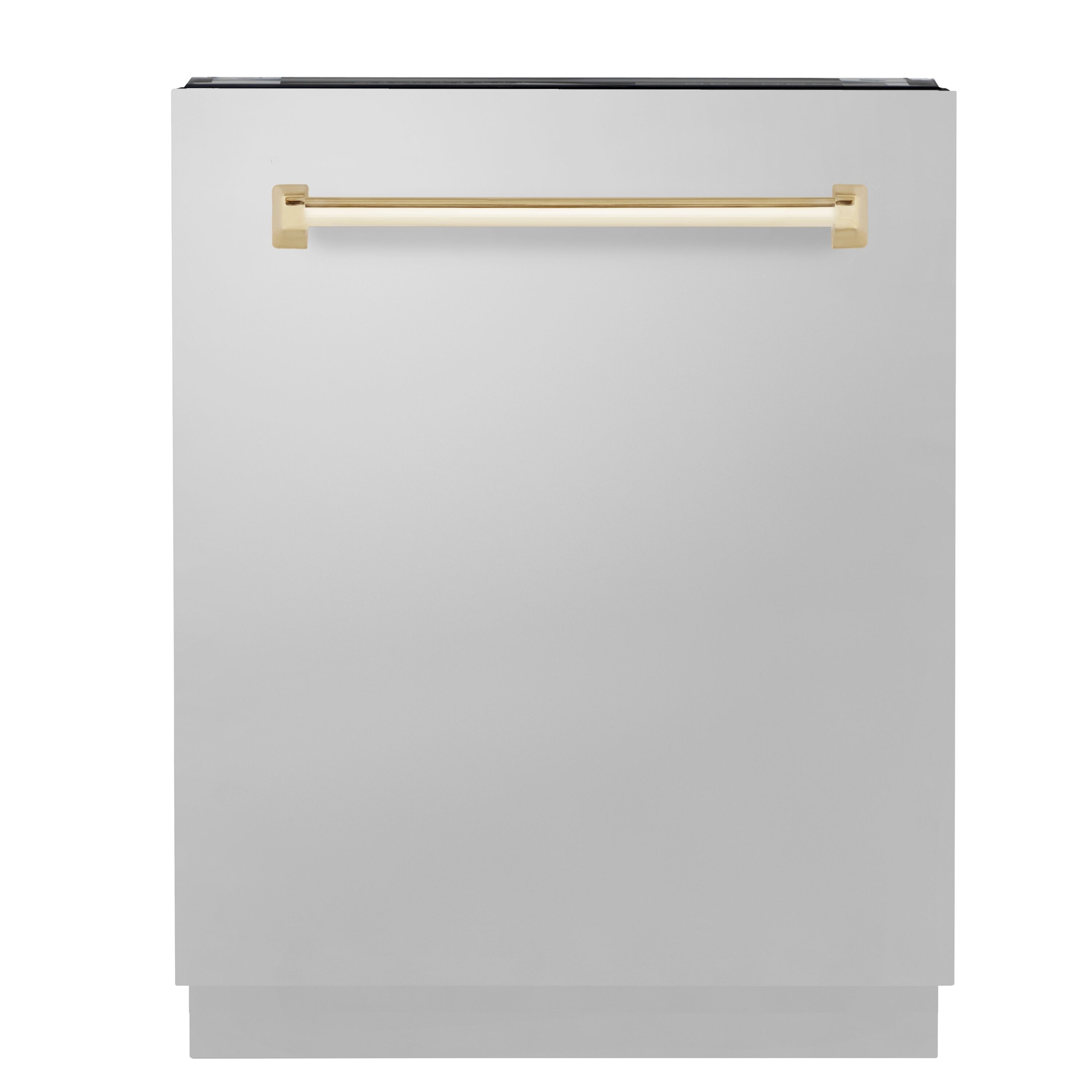 ZLINE KITCHEN & BATH DWVZ-304-24-G Autograph Edition 24-in Top Control Built-in Dishwasher With Third Rack ( Stainless Steel Tub with Stainless Steel Panel and Polished Gold Handle ) ENERGY STAR, 51-Decibel Standard Sound Level