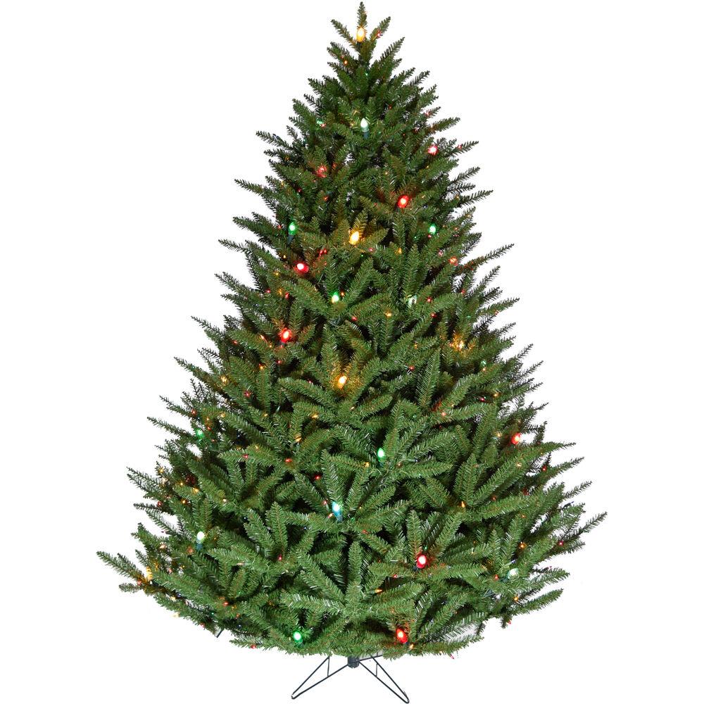 Fraser Hill Farm FFCVC7075-6GR 7.5-ft Pre-lit Artificial Christmas Tree with LED Lights