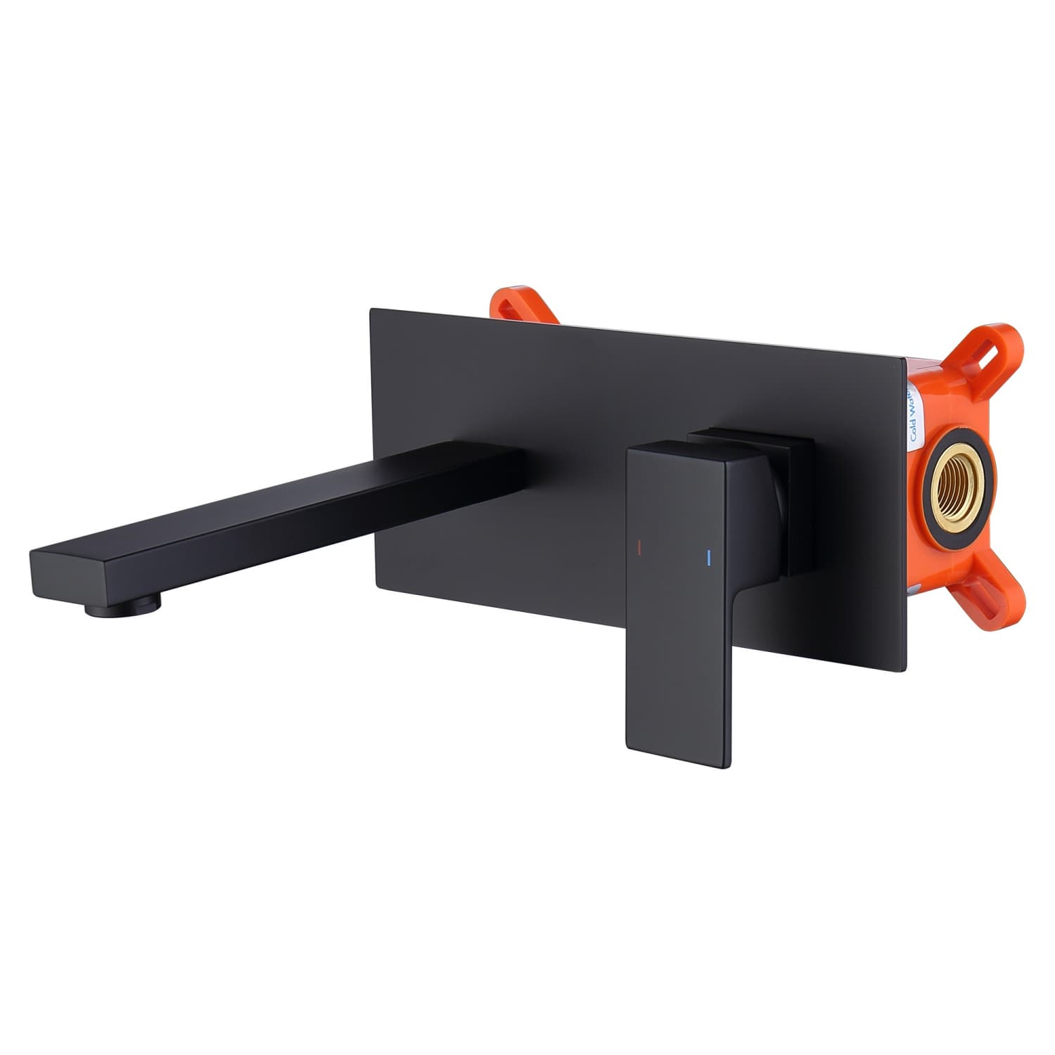 OGETFUUR - 2-Hole Matte Black Wall Mount Bathroom Sink Faucet with rust-corrosion resistant for B...