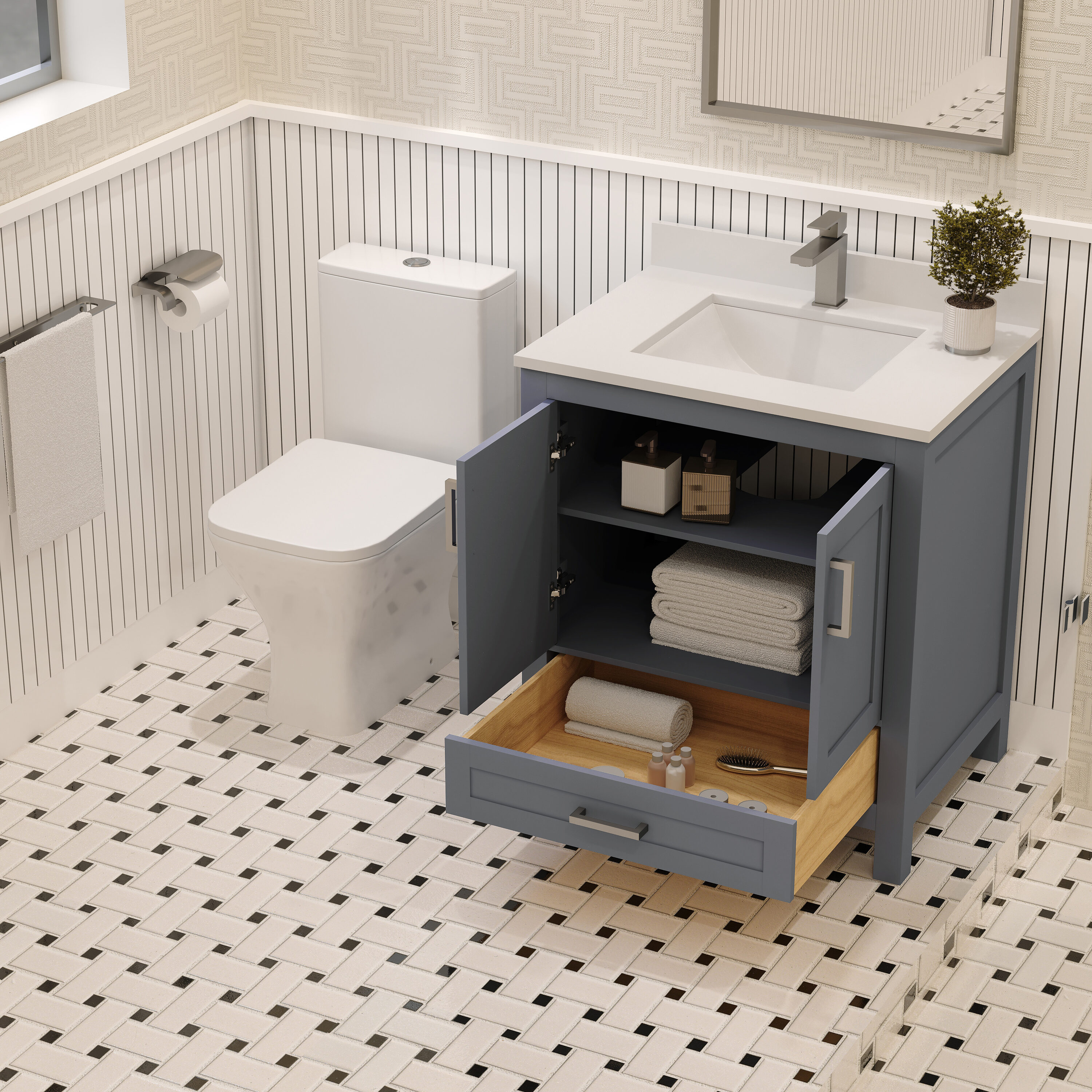 Ayna Decors AVR30CG3022 Bath-Vanity-Combo - View #4