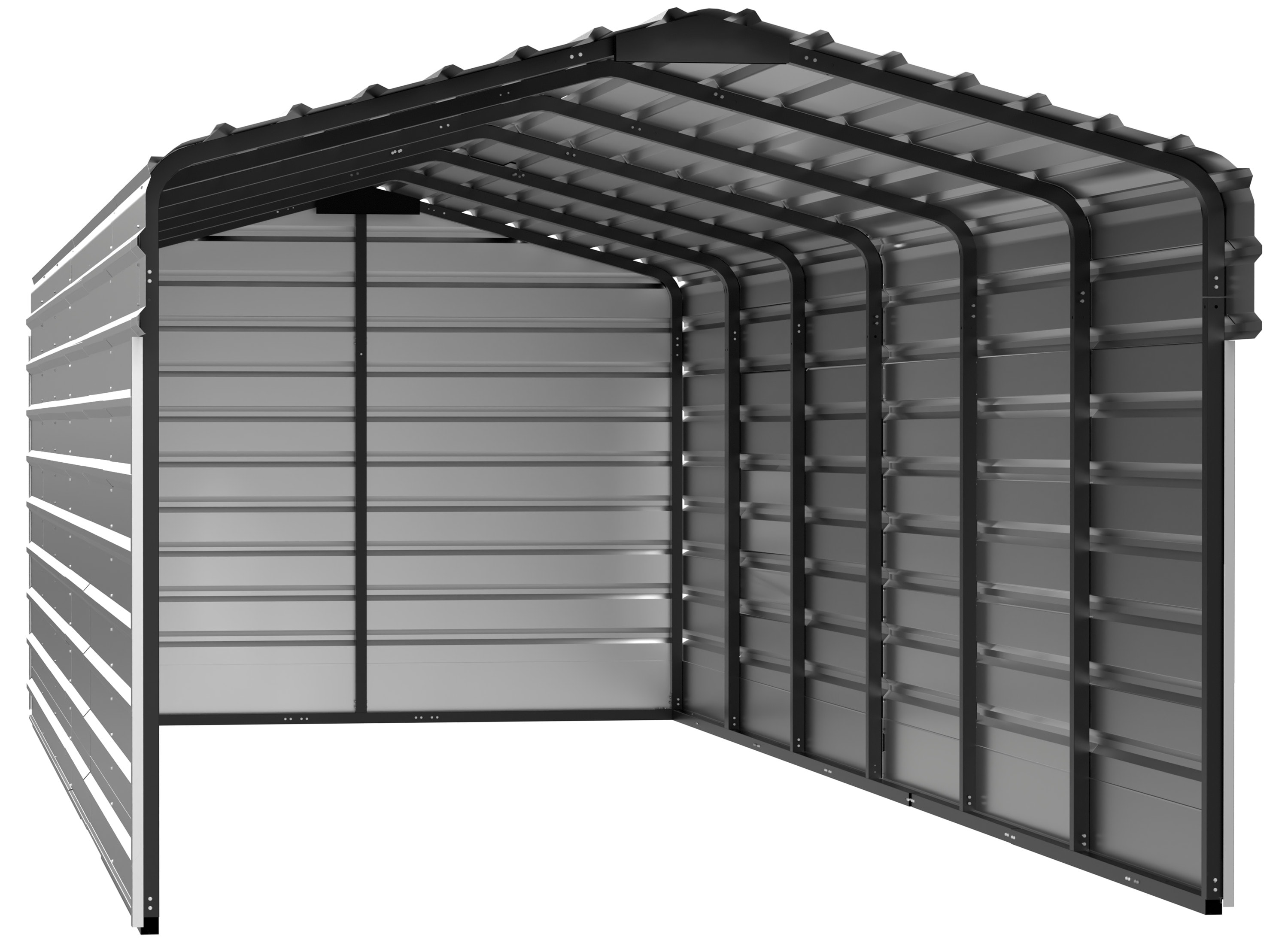 Arrow CPH102907ECL3 10-ft W x 29-ft L x 7-ft H Eggshell Metal Carport with Metal Roof