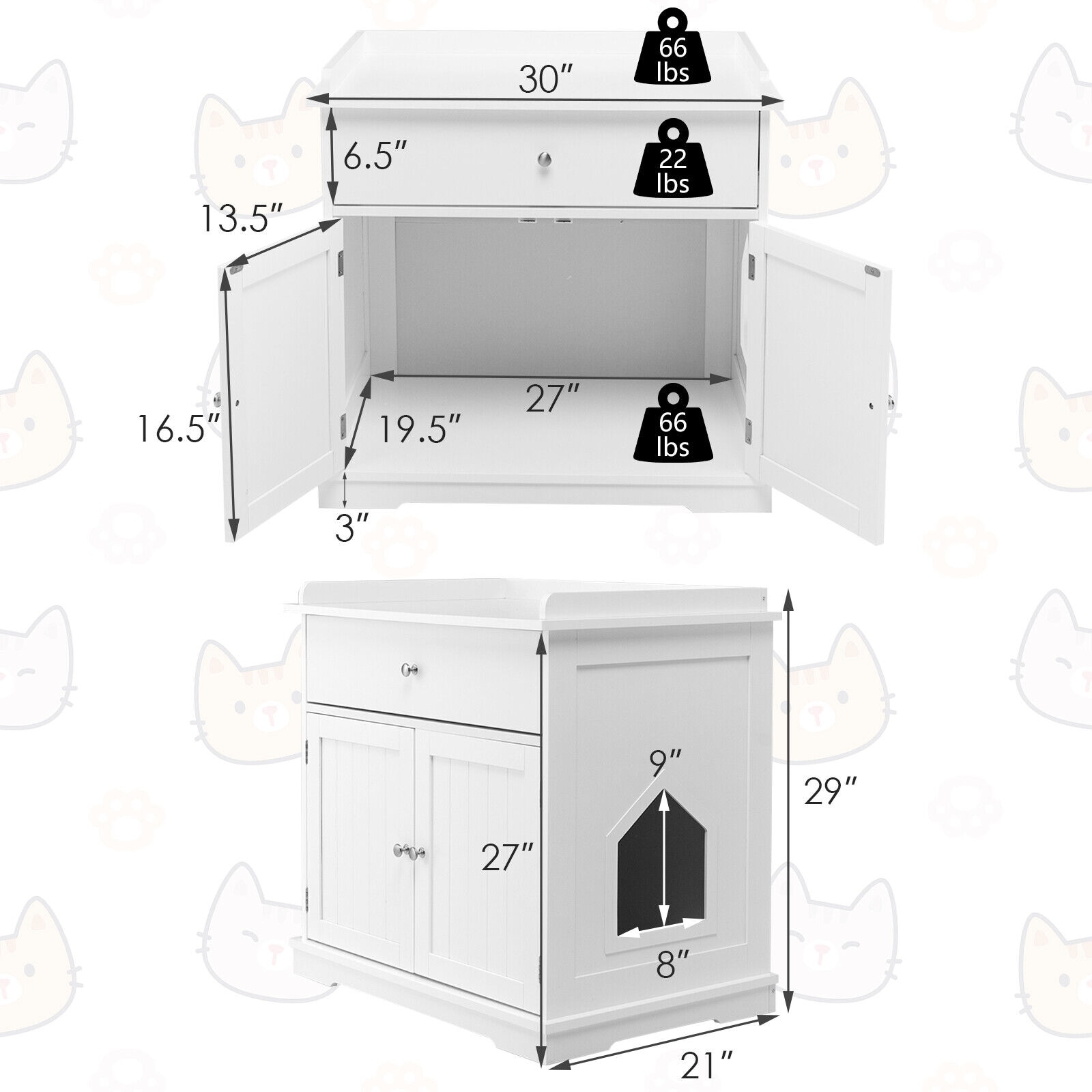LIVIZA CTJ10009WH Litter-Boxes - View #2