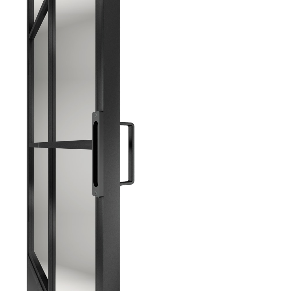 CALHOME 60-in X 84-in Frosted Glass Black Frosted Glass Solid Core ...