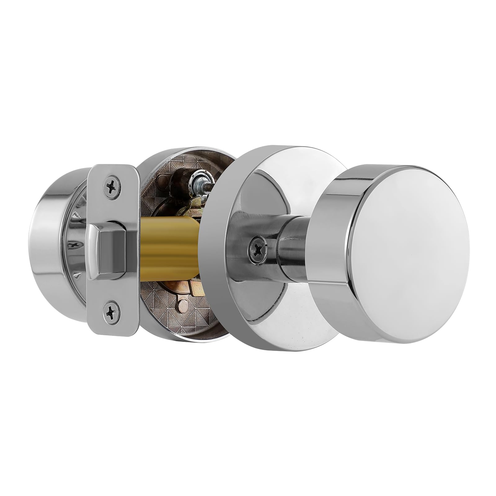 Aoibox  Polished Chrome French Door Passage Hall and Closet Door Knob Set 2 75 in L x 2 6 in W for Hallway and Closet Doors